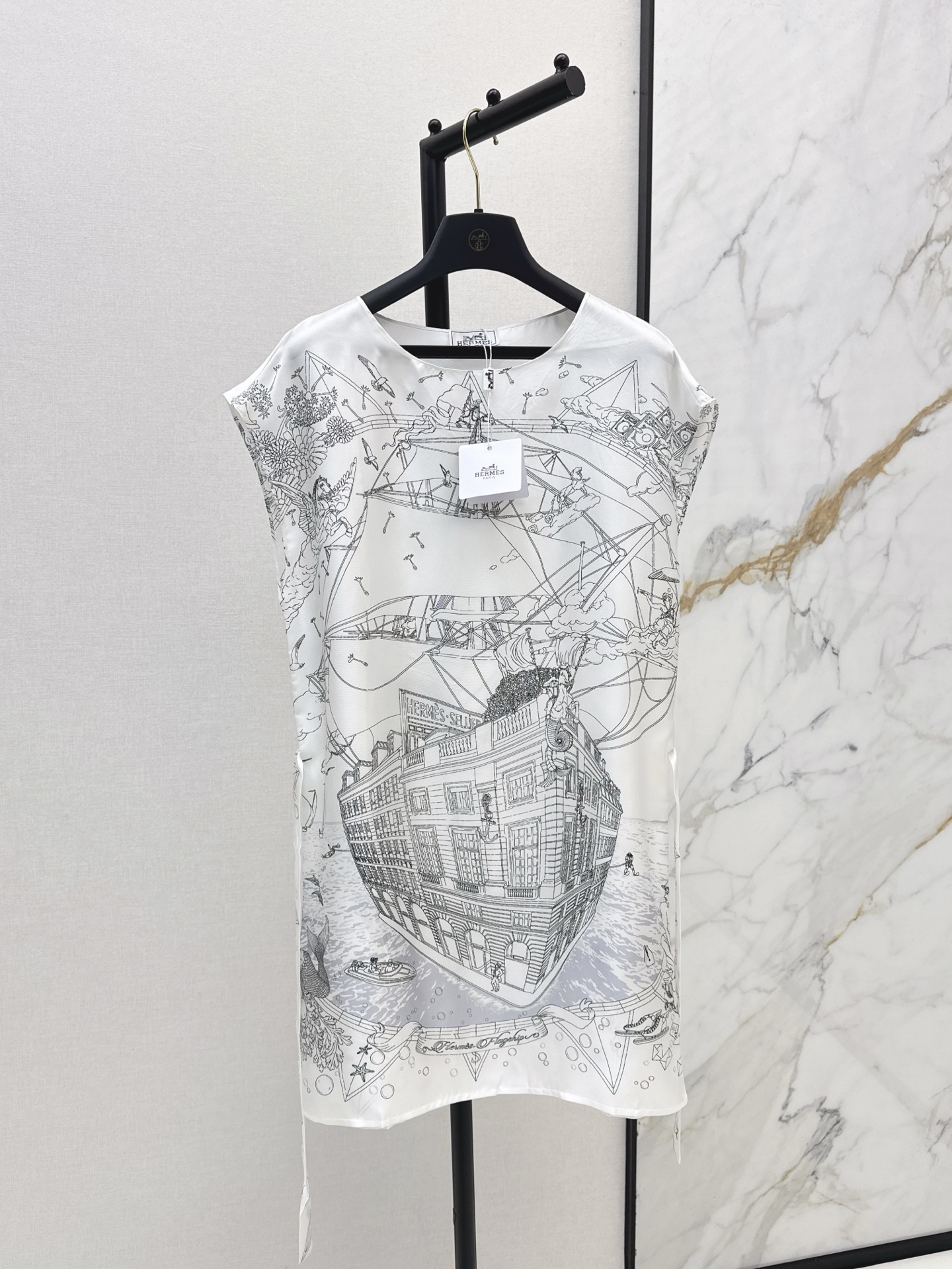 NO:308523,Her 25Ss—————The latest sleeveless dress positioning print of early spring 100% twill silk silk fabric, a must-have versatile item for white and rich beauty, full positioning print, temperament H-shaped design concept is simple and elegant, casual belt, super slim on the upper body, two colors are on sale in stock sml 9,, skirts, real silk, alexander wang19860909Her 25Ss————早春最新款无袖连衣裙定位印花百分百斜纹绸真丝面料 白富美必备百搭单品 全定位印花 气质H版型设计理念简约大气 随性系上腰带上身超显瘦 两色现货发售sml 9,,skirts,real silk,alexander wang,Women's clothing