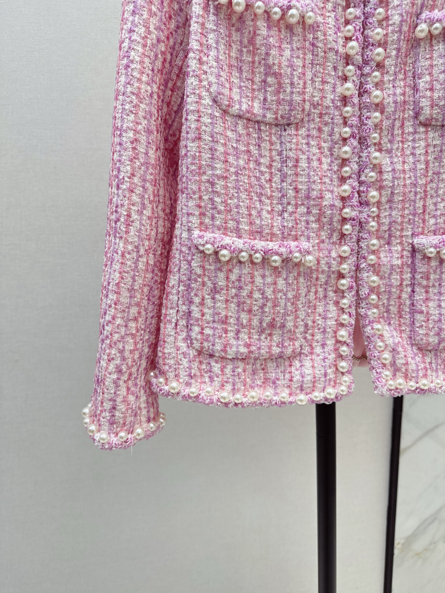 权志龙同款 C家 25Ss————春夏最新款coco女孩高级闪闪樱花粉珍珠外套🩷本季最佳必入绝绝子 定制