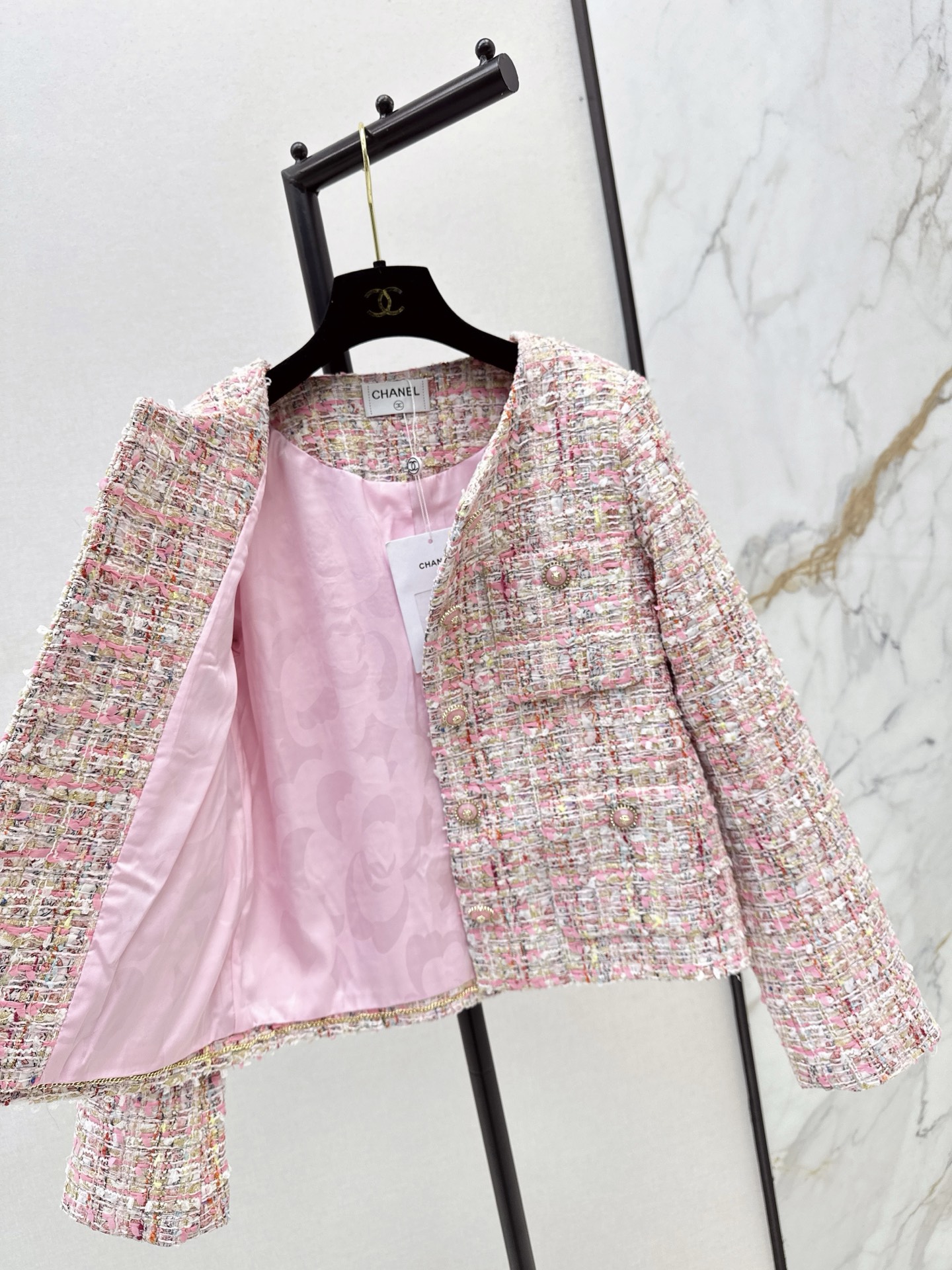 Chanel-Style Woven Tweed Jacket - Elegant Outerwear for Women 8 i1758026775307 4766 0 10