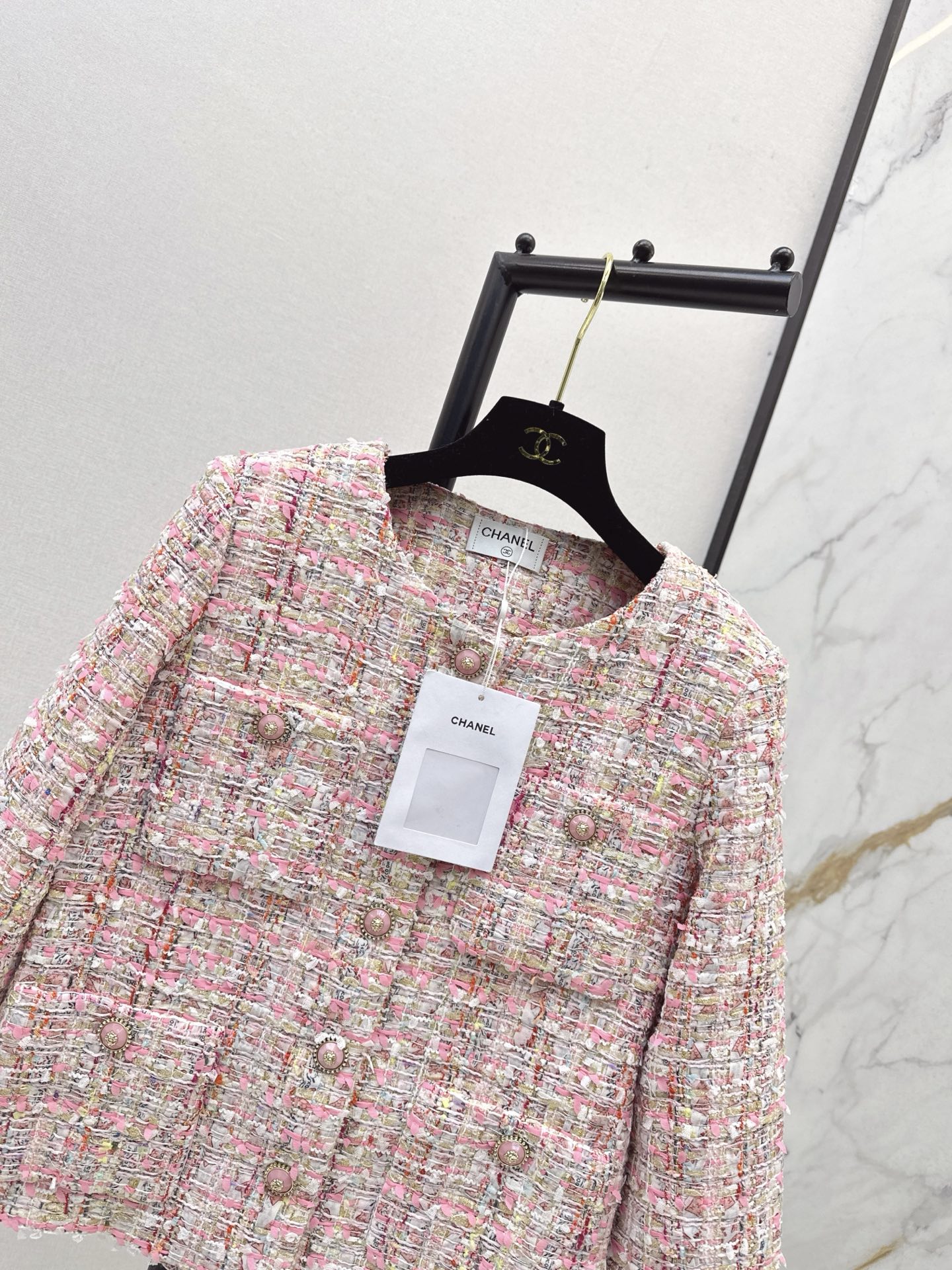 Chanel-Style Woven Tweed Jacket - Elegant Outerwear for Women 4 i1758026775417 9637 0 4