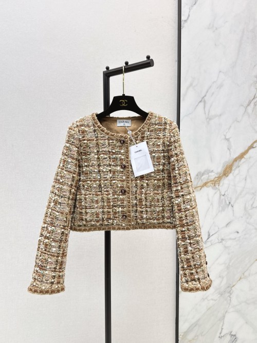Chanel-Inspired Tweed Jacket - Classic Woven Design, Elegant and Chic 1 Chanel-Inspired Tweed Jacket - Classic Woven Design, Elegant and Chic