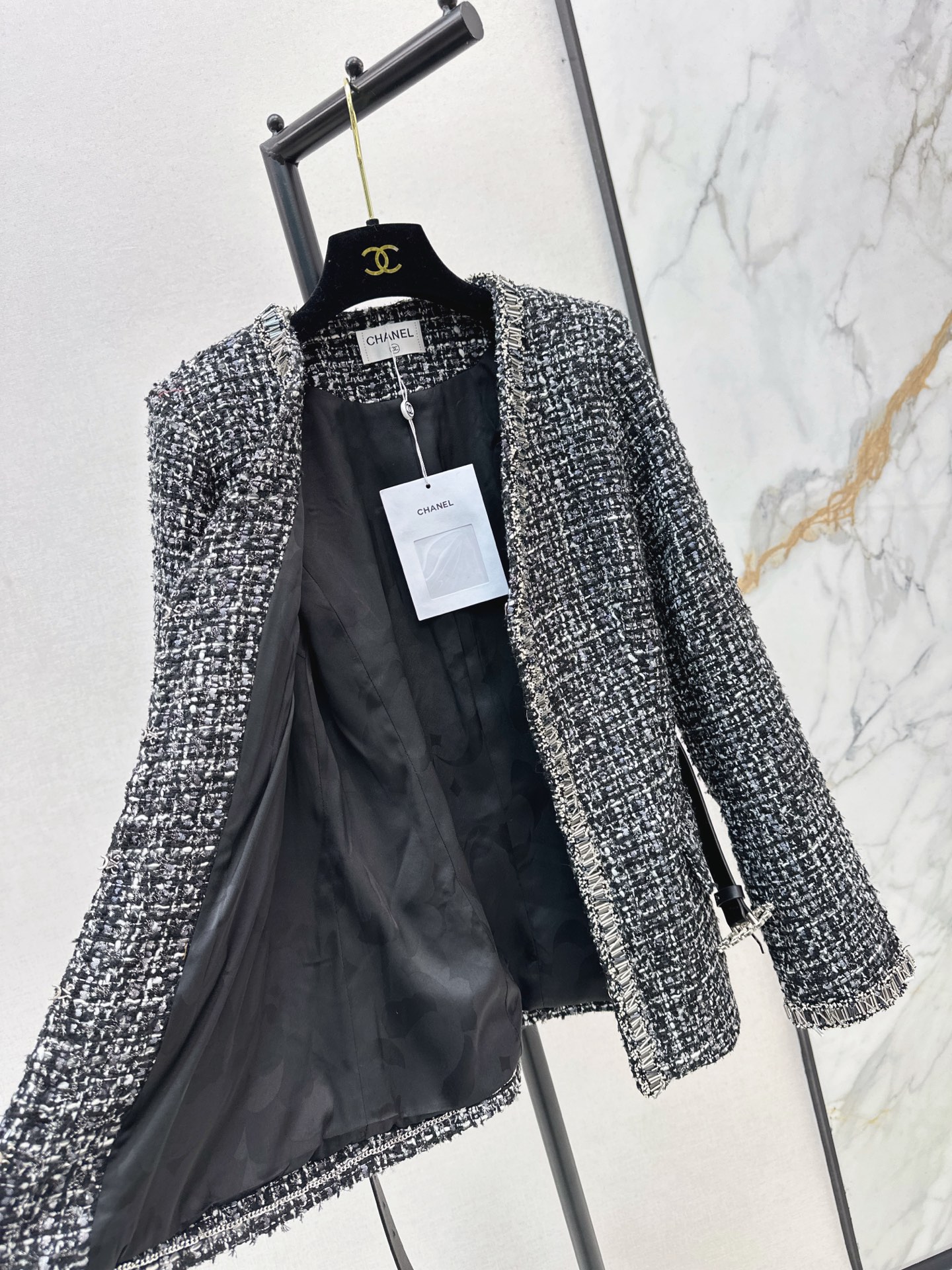 Chanel-Style Tweed Jacket - Elegant Women's Outerwear with Belt 8 i1758027094560 3548 0 6