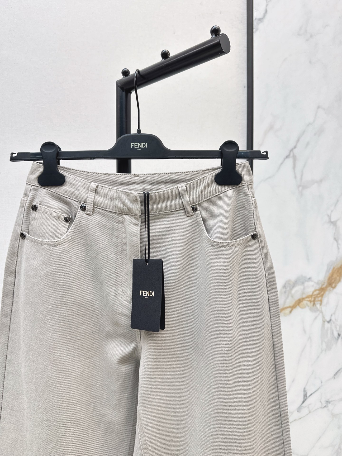 Fendi Women's High-Waisted Wide-Leg Grey Denim Jeans 6 i1758105055678 2992 0 4