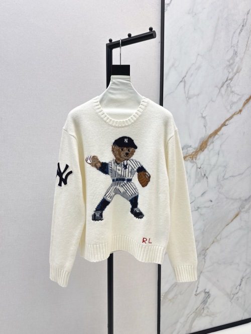 RL 25Ss Baseball Bear Pullover Sweater - Soft Wool, Embroidered Design 29 RL 25Ss Baseball Bear Pullover Sweater - Soft Wool, Embroidered Design