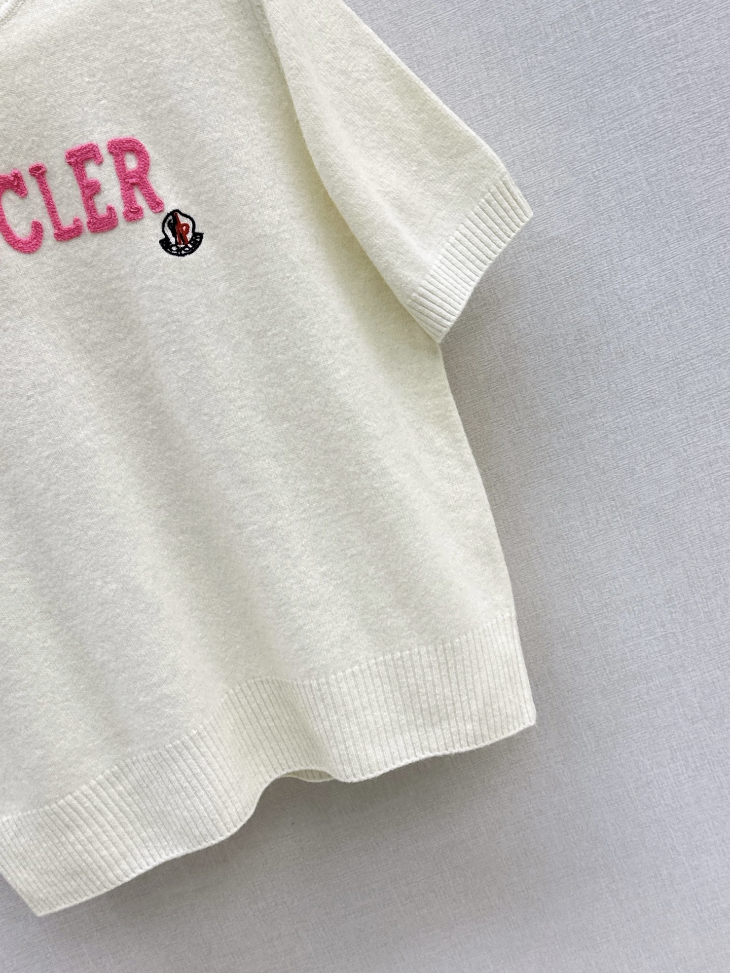 Moncler Women's Logo Embroidered Wool Knit Top - Short Sleeve Sweater 8 i1758108258583 5807 0 6