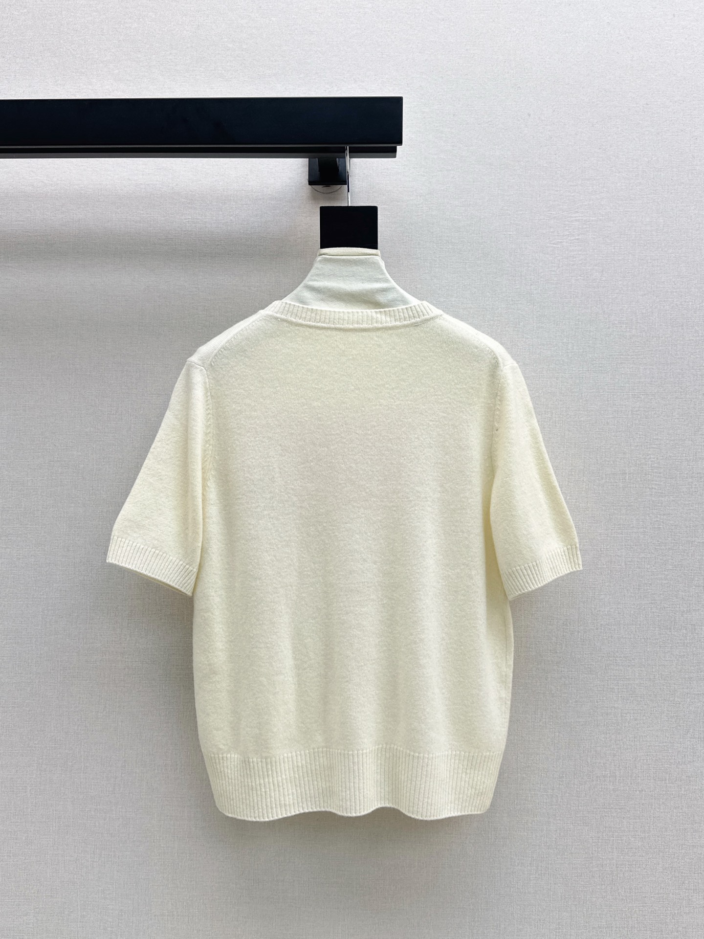 Moncler Women's Logo Embroidered Wool Knit Top - Short Sleeve Sweater 9 i1758108260560 9958 0 7