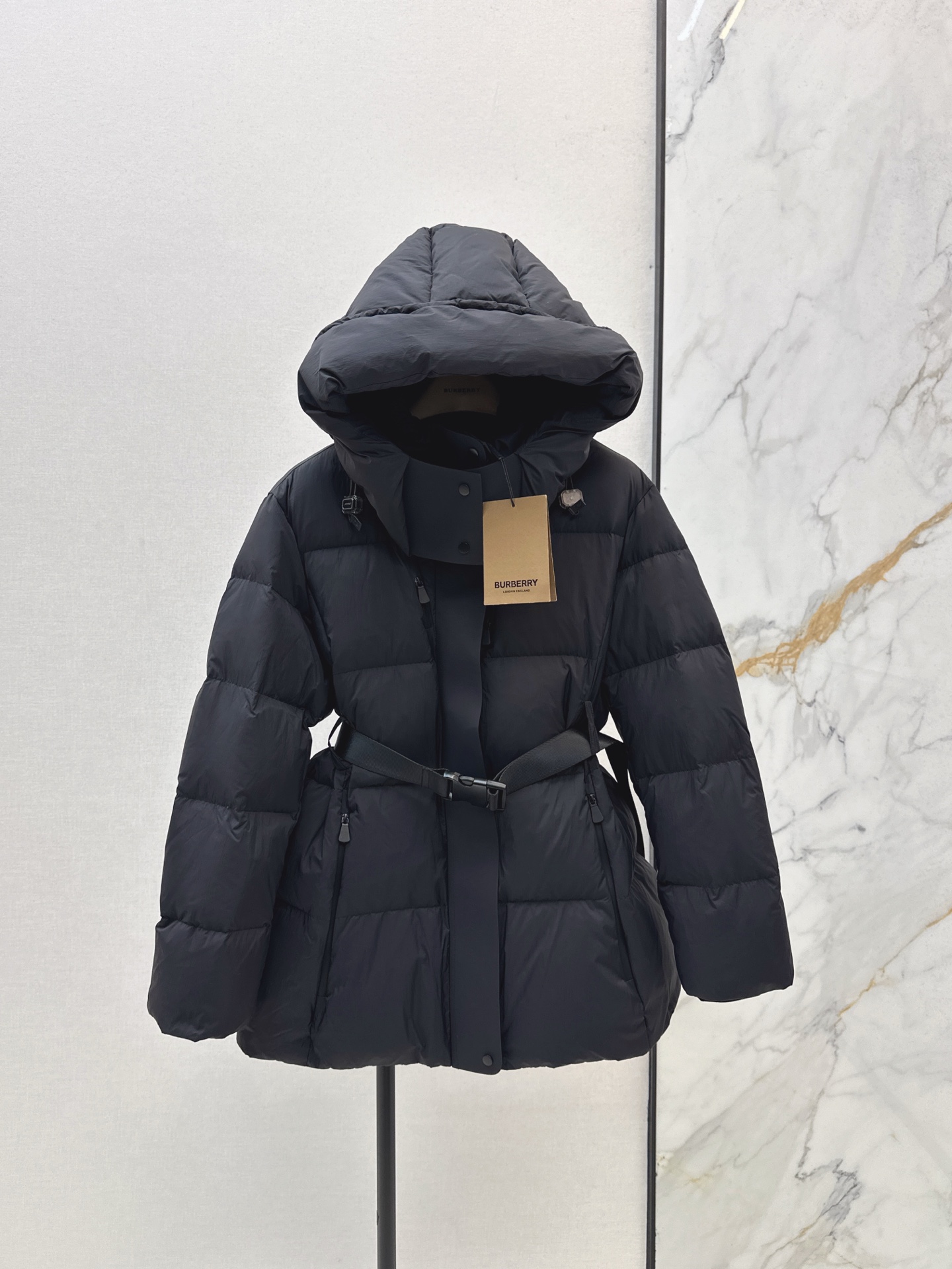 Burberry Hooded Puffer Coat, Slim Fit, Lightweight Memory Fabric, Winter Essential
