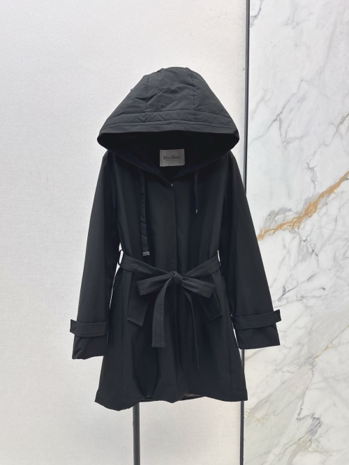 Max Mara Belted Hooded Padded Coat Classic H-Line Slim Fit Goose Down 1 Max Mara Belted Hooded Padded Coat Classic H-Line Slim Fit Goose Down
