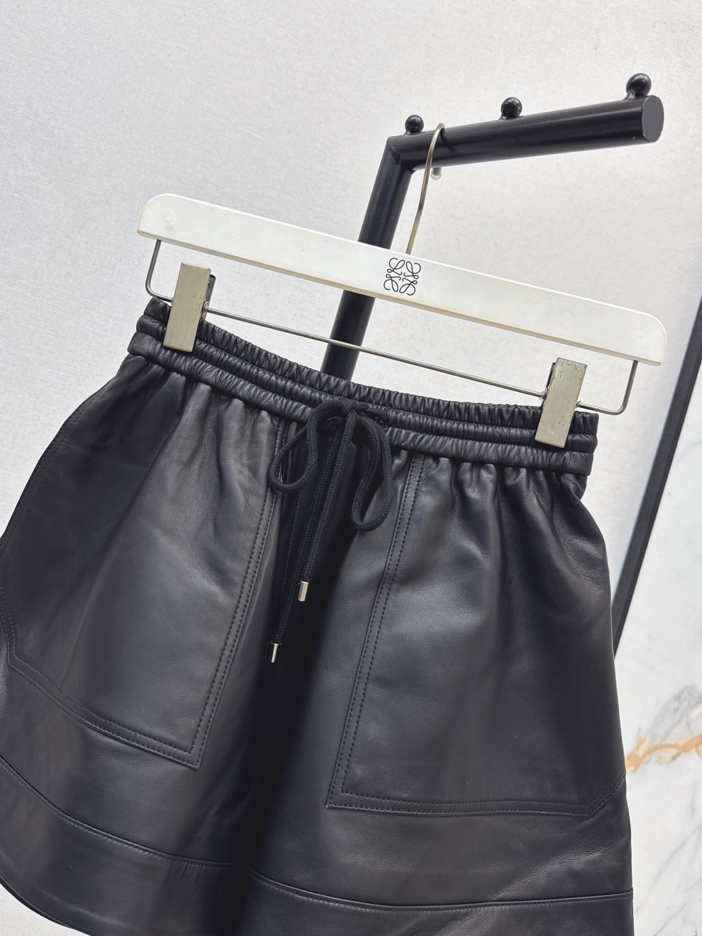 Loewe Lambskin Leather Shorts with Elastic Waist and A-Line Cut 3 i1758887384113 7103 0 2