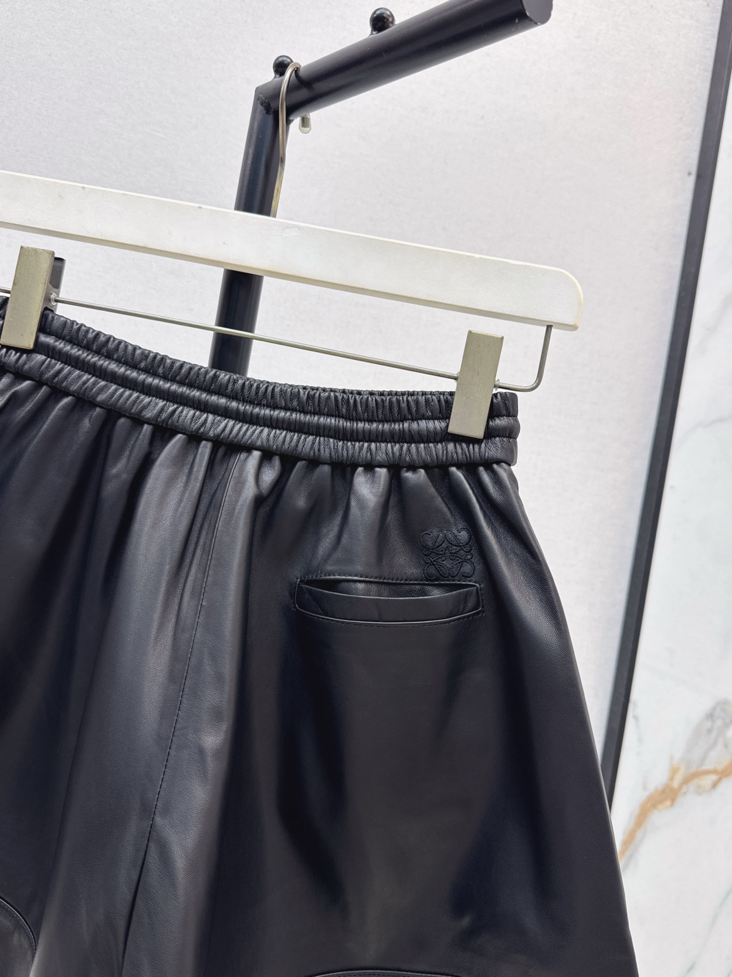 Loewe Lambskin Leather Shorts with Elastic Waist and A-Line Cut 8 i1758887386137 3545 0 7
