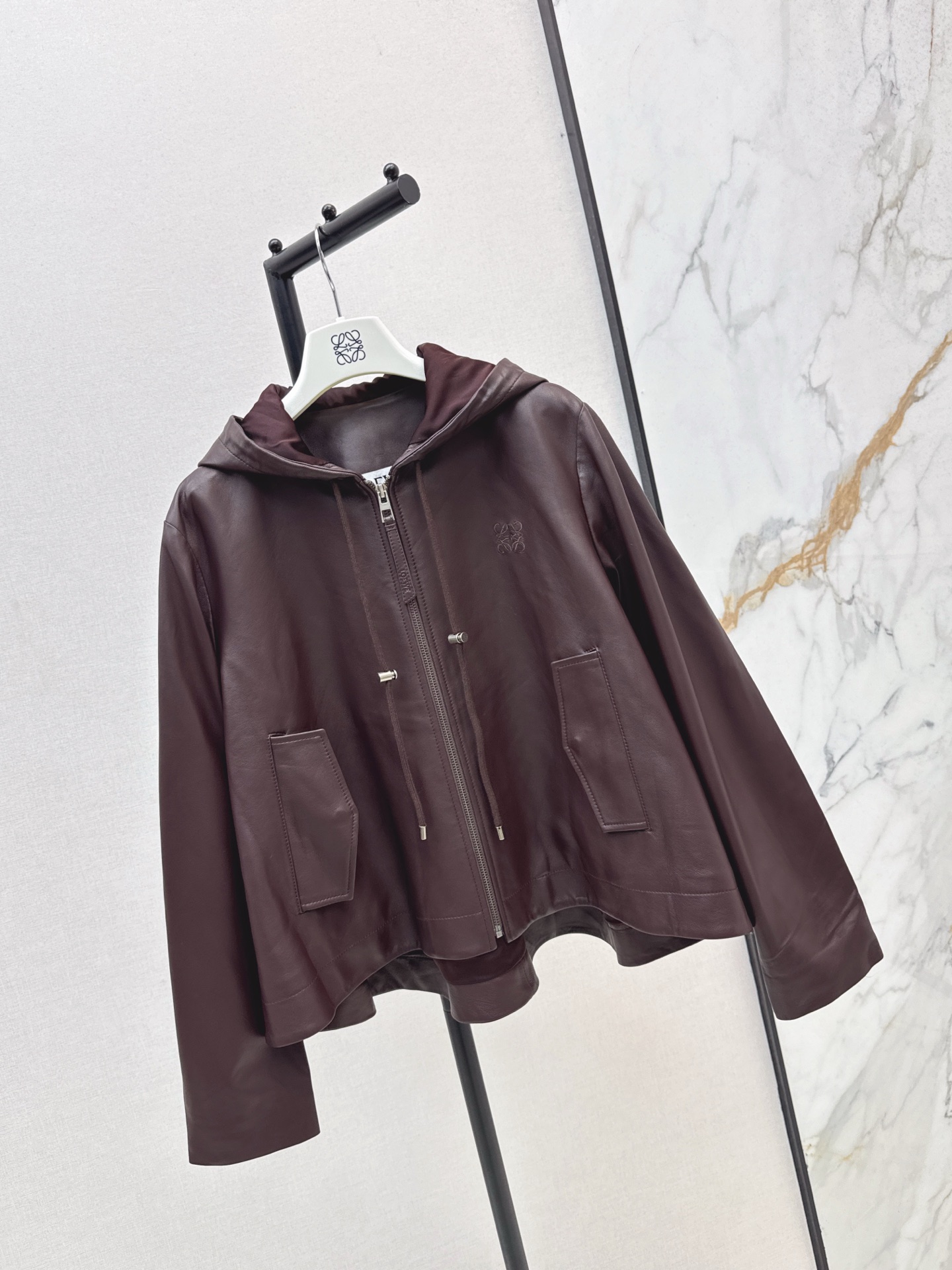 Loewe Lambskin Leather Hoodie and Shorts Set - Stylish Loungewear 4 i1758887707512 7228 0 3