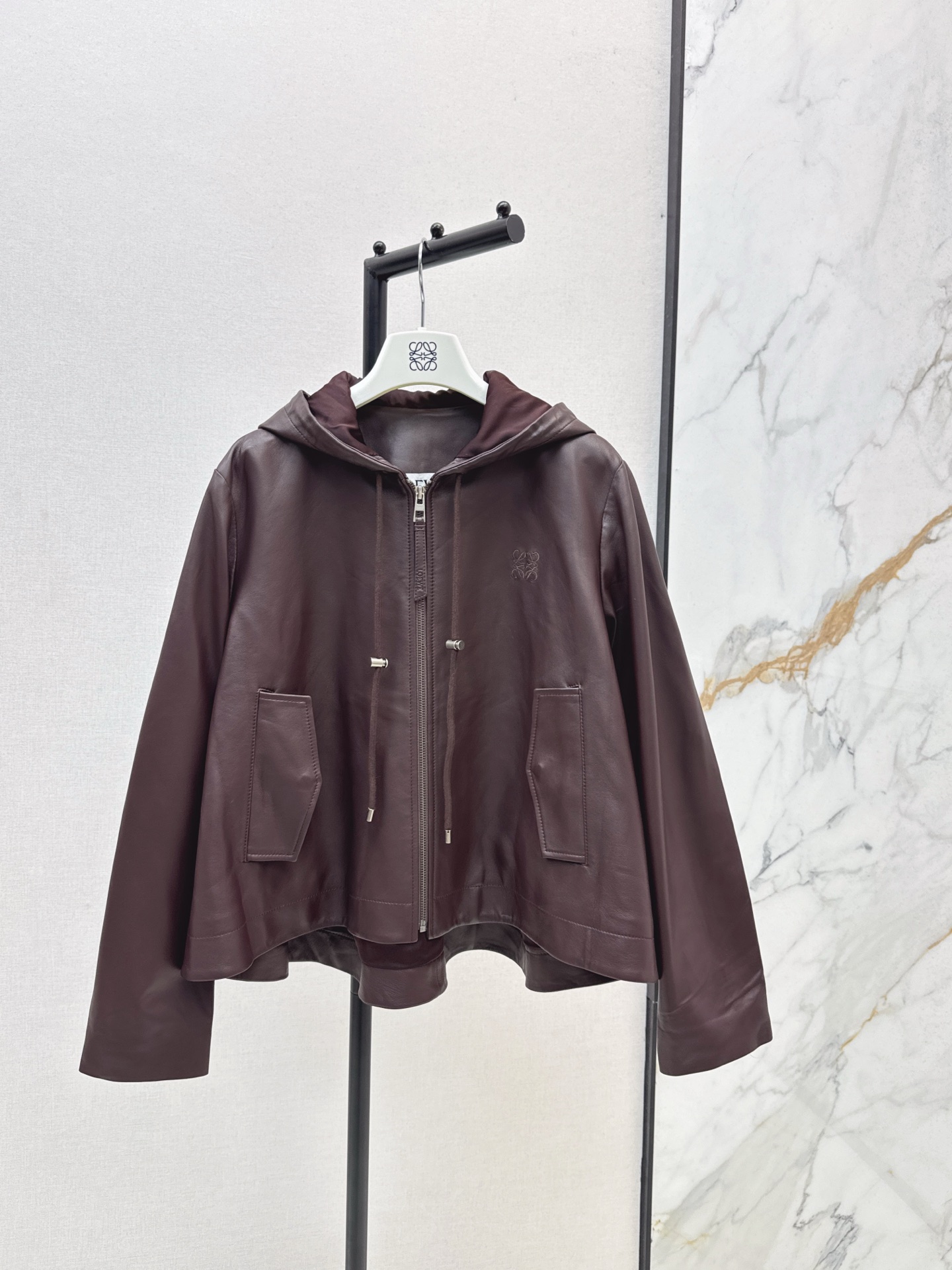 Loewe Lambskin Leather Hoodie and Shorts Set - Stylish Loungewear 3 i1758887707756 3331 0 2