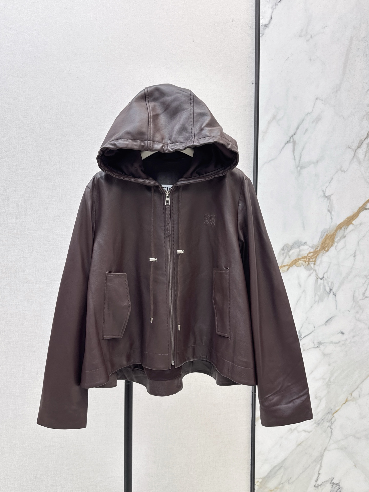 Loewe Lambskin Leather Hoodie and Shorts Set - Stylish Loungewear 2 i1758887708089 2308 0 1