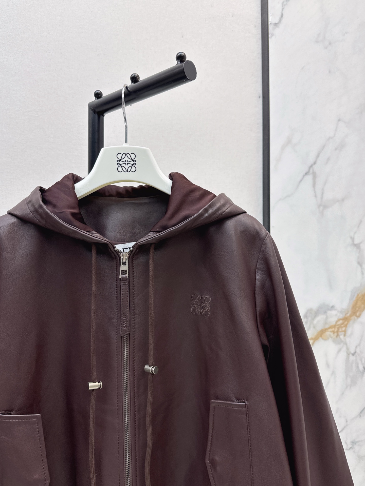 Loewe Lambskin Leather Hoodie and Shorts Set - Stylish Loungewear 5 i1758887712172 7768 0 4