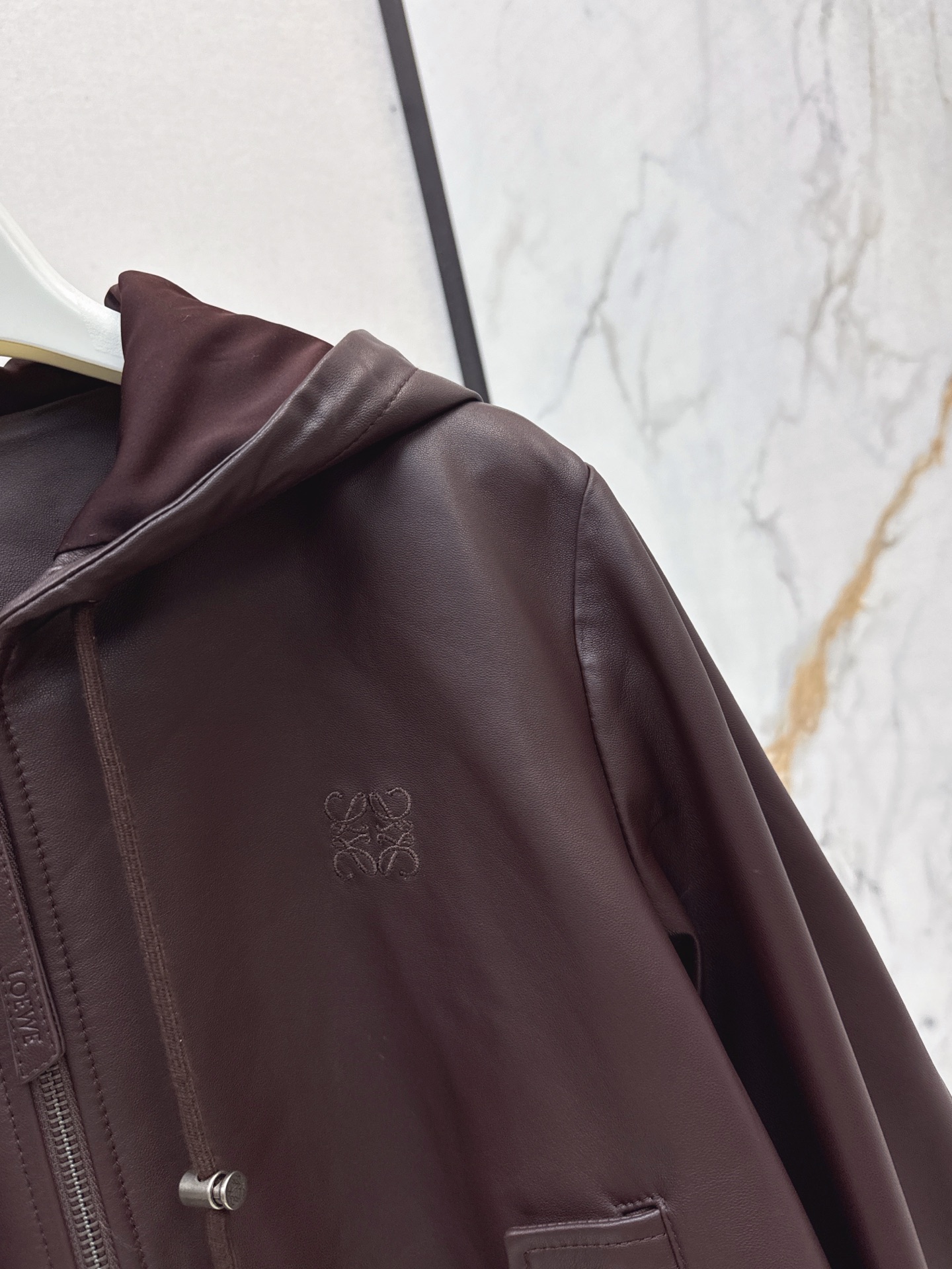 Loewe Lambskin Leather Hoodie and Shorts Set - Stylish Loungewear 6 i1758887712177 9727 0 5
