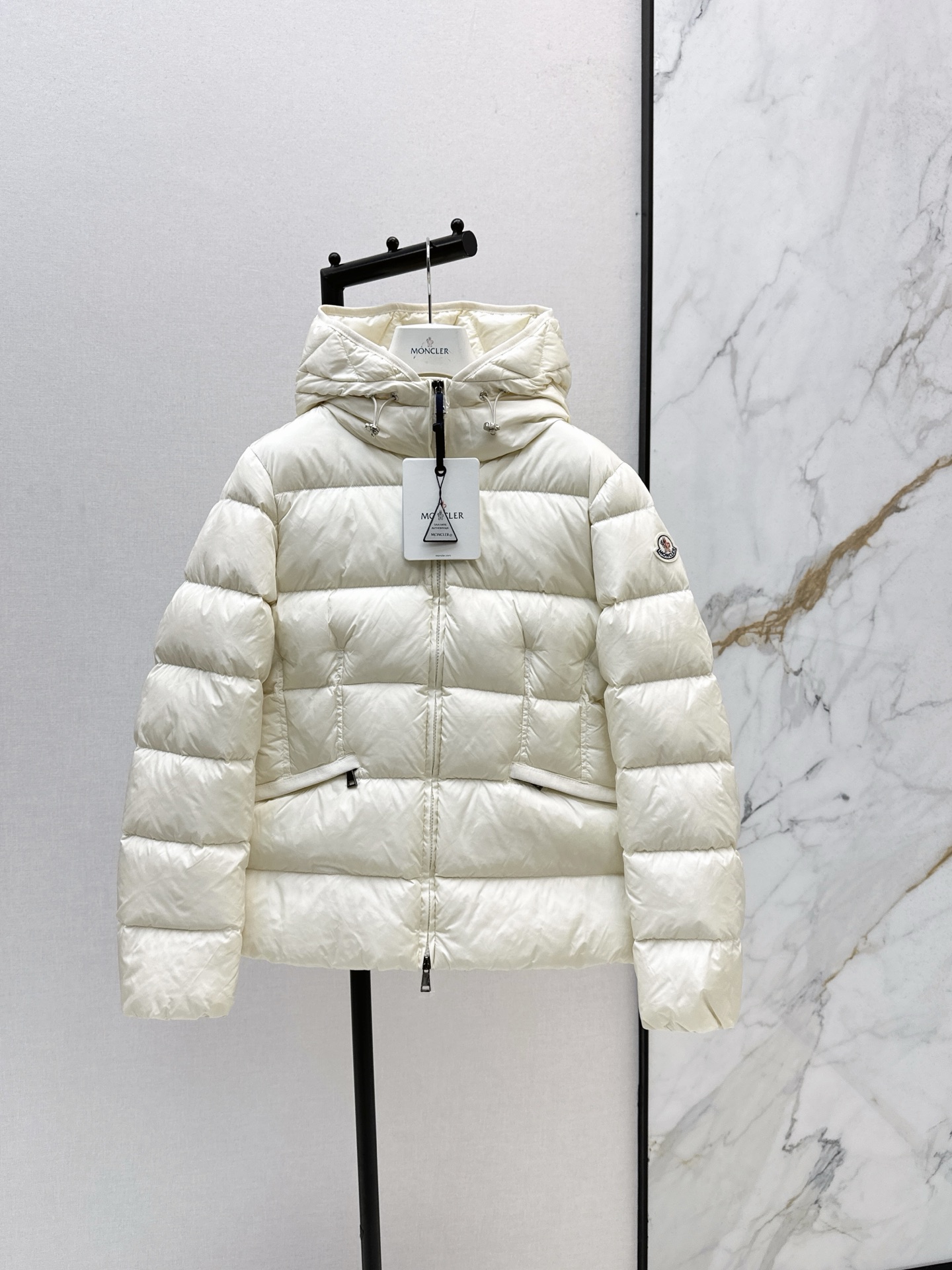 Moncler Women's White Down Padded Hooded Jacket - Stylish & Warm 2 i1759407217749 5229 0 1