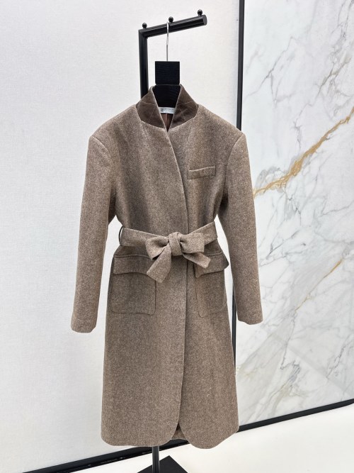 Elegant Women's Wool Blend Belted Overcoat - Retro Style, Perfect for Autumn/Winter 1 Elegant Women's Wool Blend Belted Overcoat - Retro Style, Perfect for Autumn/Winter