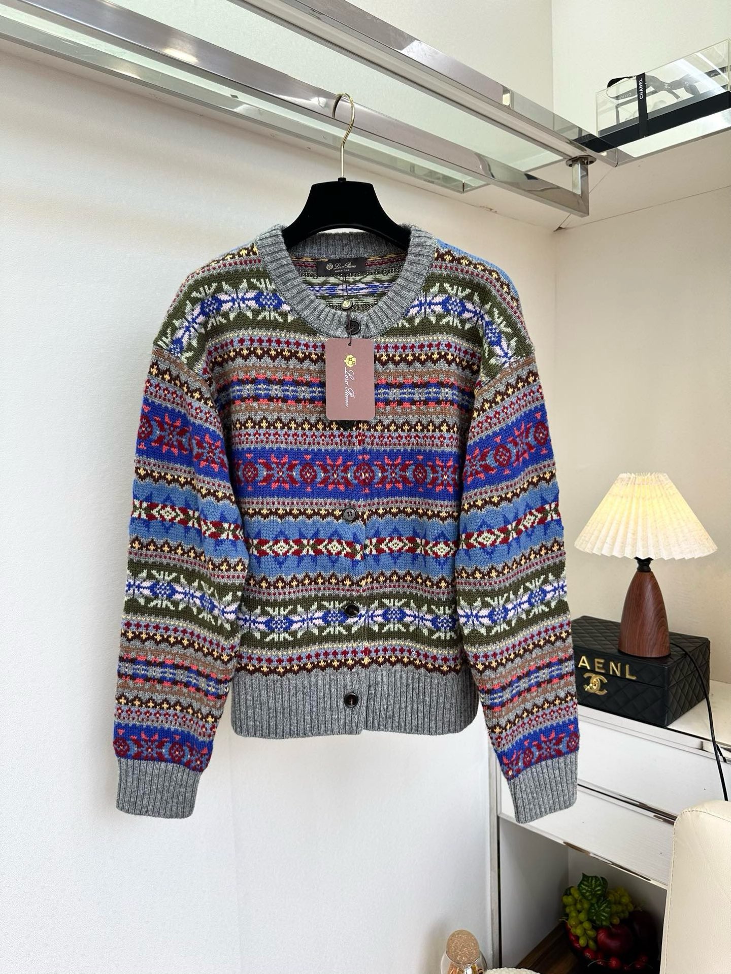 Colorful Floral Knitted Cardigan Sweater, Long Sleeve Button Up Outerwear