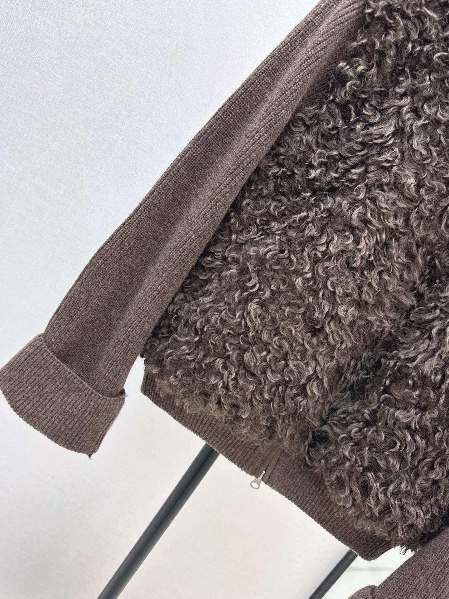 Wool Blend Down Padded Vest Jacket Stand Collar Knitted Sleeve Autumn Winter 6 i1759476784583 1349 0 5