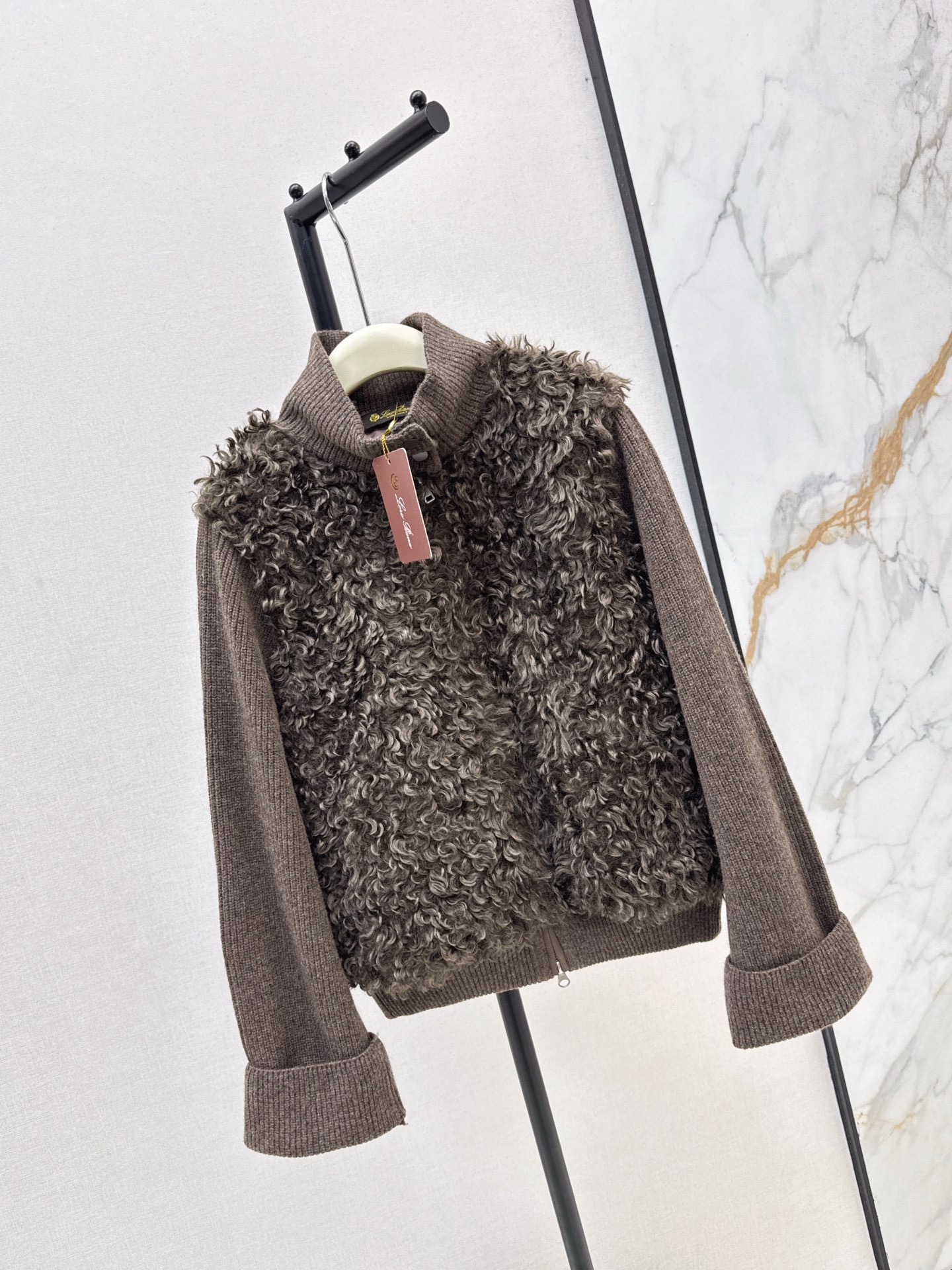 Wool Blend Down Padded Vest Jacket Stand Collar Knitted Sleeve Autumn Winter 2 i1759476786044 5643 0 1