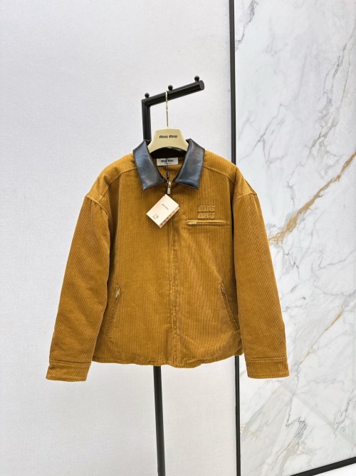 Miu Miu Women's Corduroy Jacket Color Block Lapel Patchwork Cotton Coat 9 Miu Miu Women's Corduroy Jacket Color Block Lapel Patchwork Cotton Coat