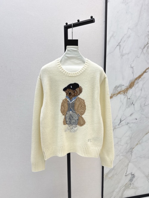 Ralph Lauren Bear Sweater, Wool Cashmere Blend, Crew Neck, Embroidered Design 1 Ralph Lauren Bear Sweater, Wool Cashmere Blend, Crew Neck, Embroidered Design