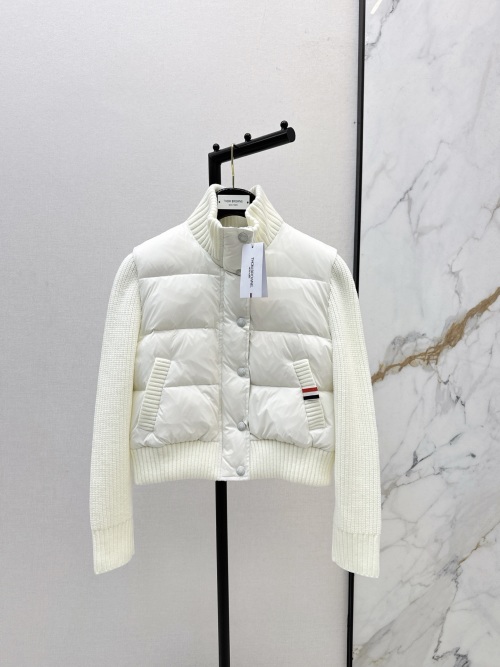 Thom Browne Wool-Panelled Down Jacket - Lightweight & Slim Fit - Three Colors 1 Thom Browne Wool-Panelled Down Jacket - Lightweight & Slim Fit - Three Colors