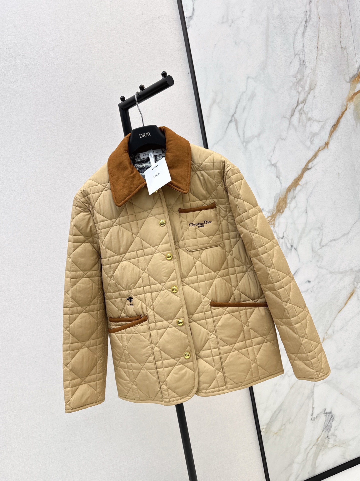 Christian Dior Quilted Cotton Jacket with Corduroy Collar & Cannage Stitching 3 i1761130052861 7186 0 1