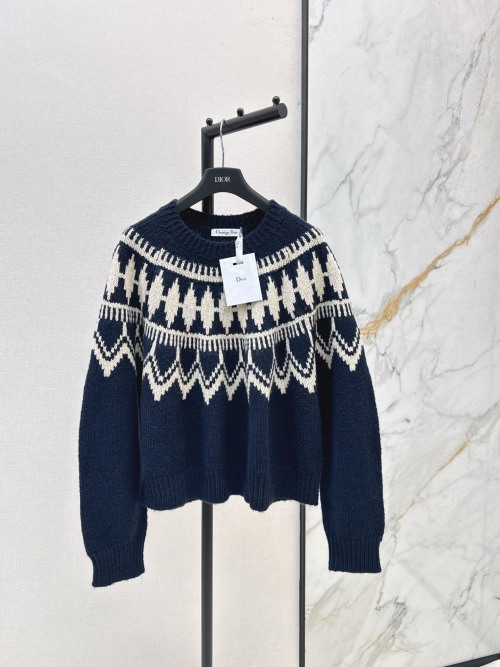 Dior Women's Fair Isle Knit Sweater - Winter Ski Collection Wool Cashmere 1 Dior Women's Fair Isle Knit Sweater - Winter Ski Collection Wool Cashmere