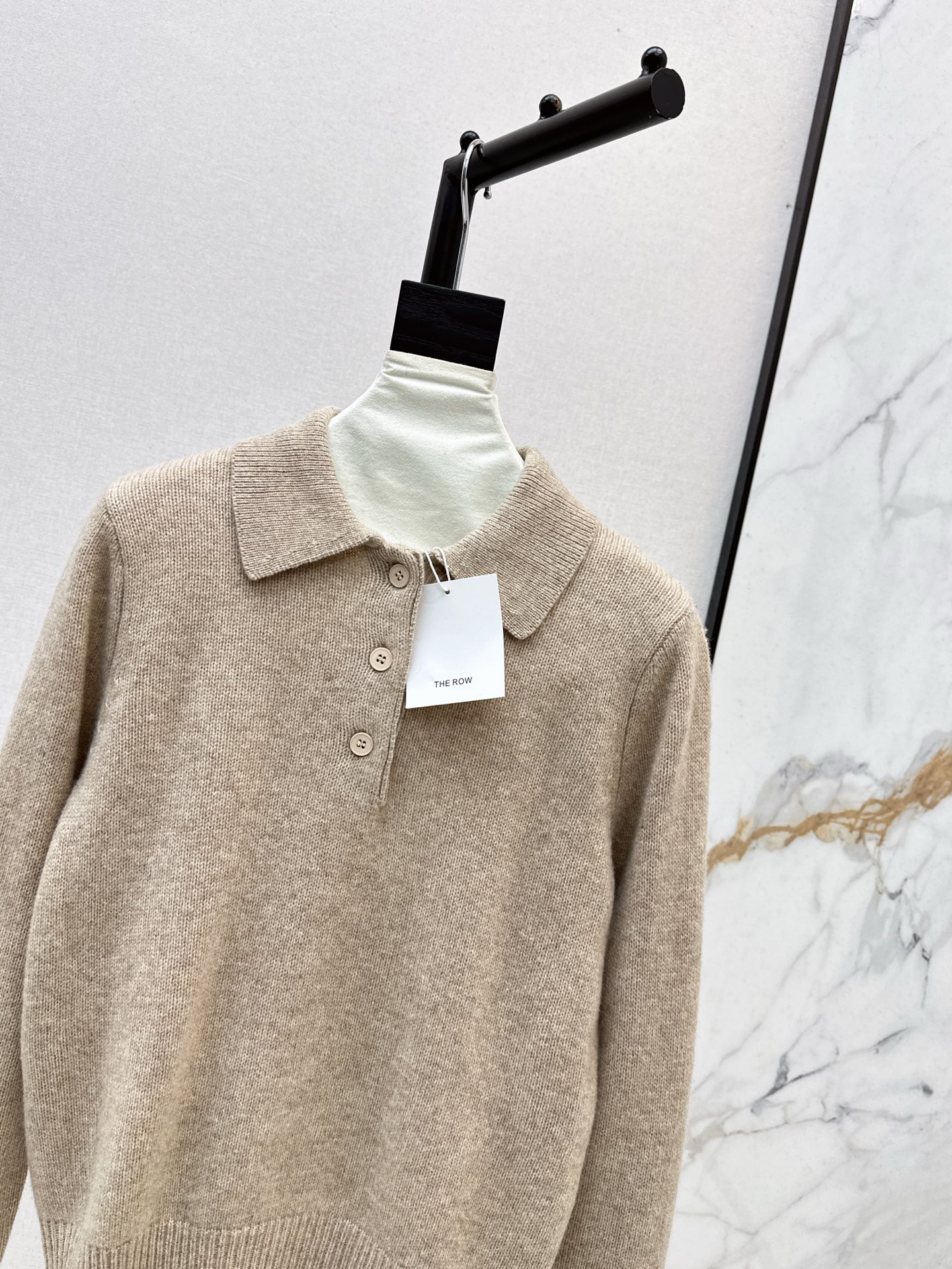 The Row Women's Wool Knit Polo Shirt Casual Long Sleeve Beige 4 i1761131376226 4282 0 2