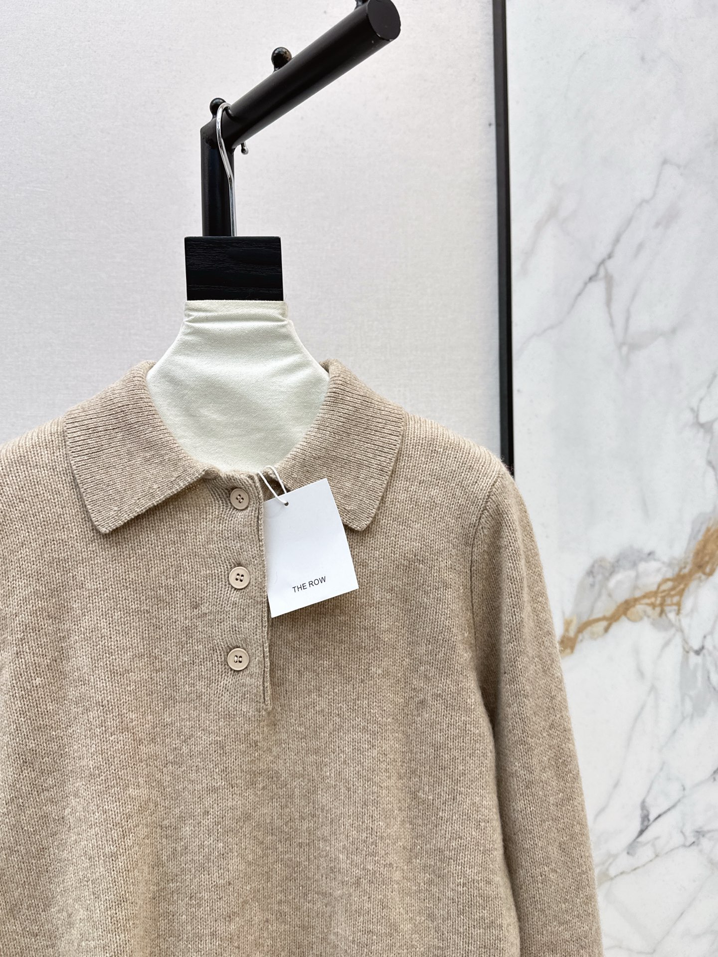 The Row Women's Wool Knit Polo Shirt Casual Long Sleeve Beige 5 i1761131376239 7408 0 3