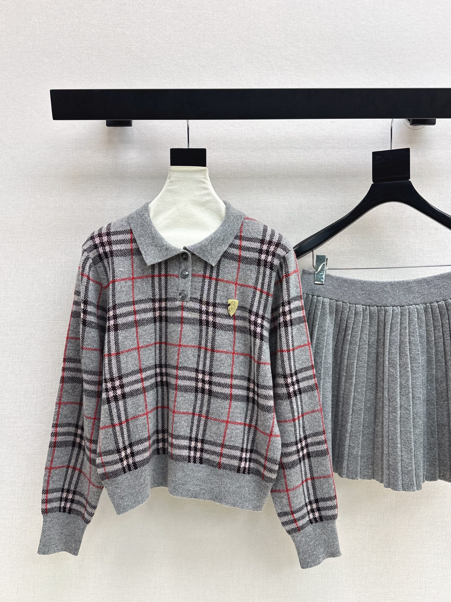 Burberry Women's Plaid Polo Top and Pleated Skirt Set - Timeless Elegance 3 i1761137752006 3292 0 1
