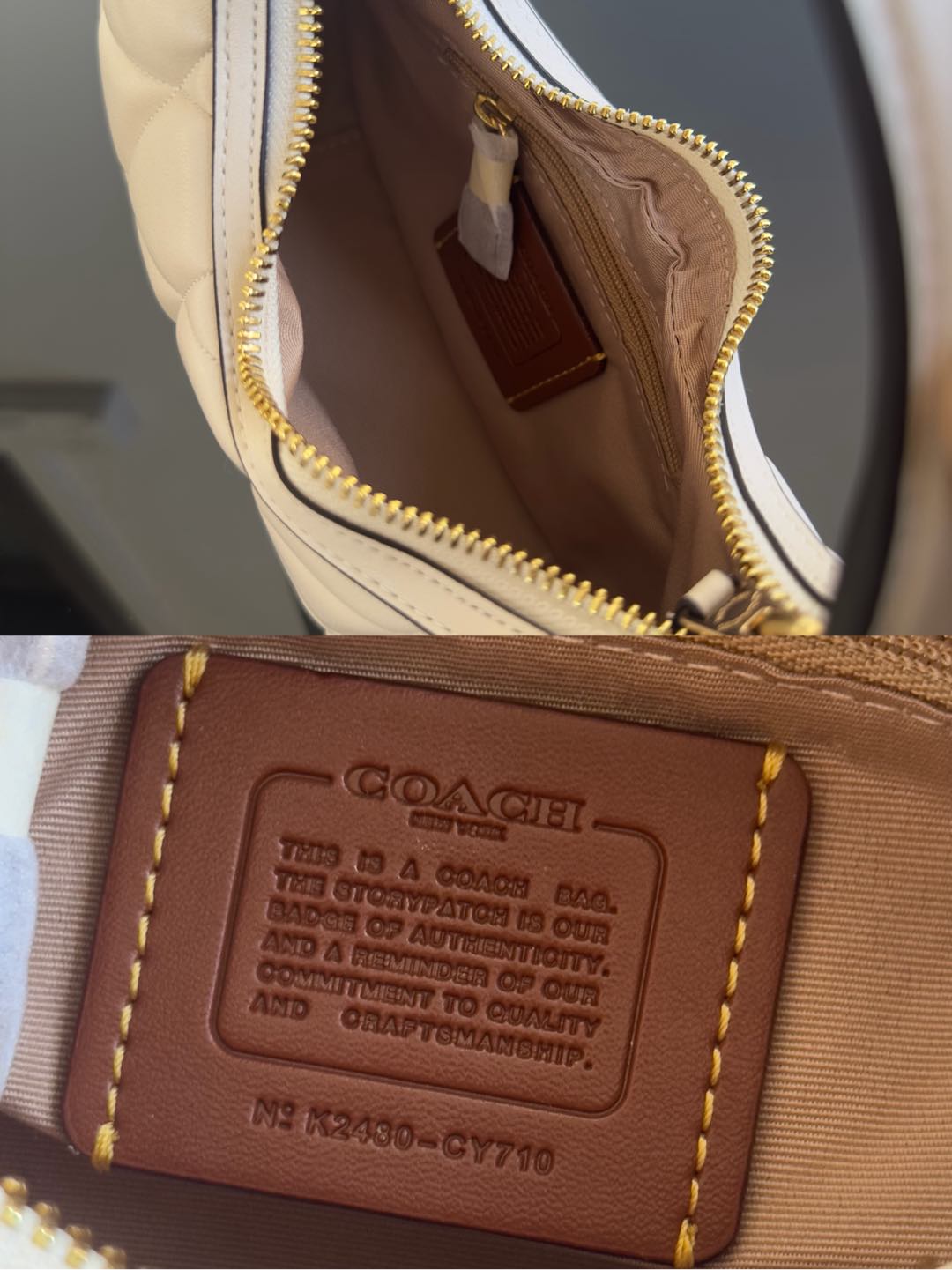 Coach ～原Coach 蔻驰 Carmen系列 CY710 新款月牙包2色 配有可调节式肩带
