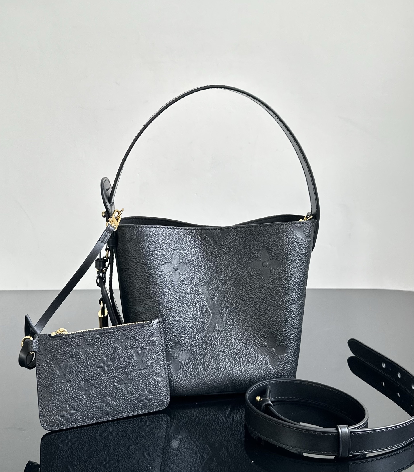 Louis Vuitton All In BB Black Monogram Empreinte Leather Bucket Bag 4 i1740814211631 156 0 3