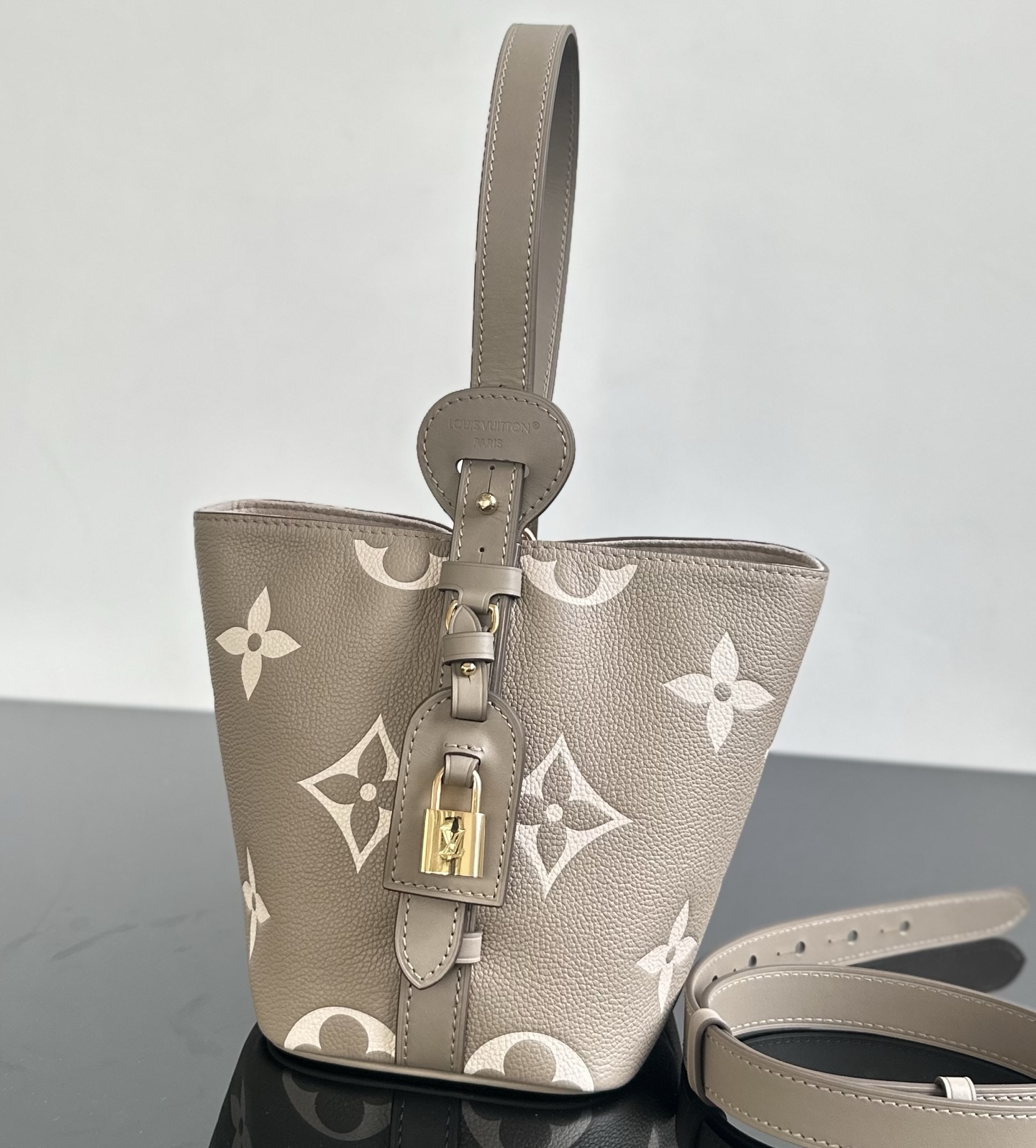Louis Vuitton All In BB Monogram Empreinte Leather Bucket Bag, Gray 6 i1740814248314 6984 0 4