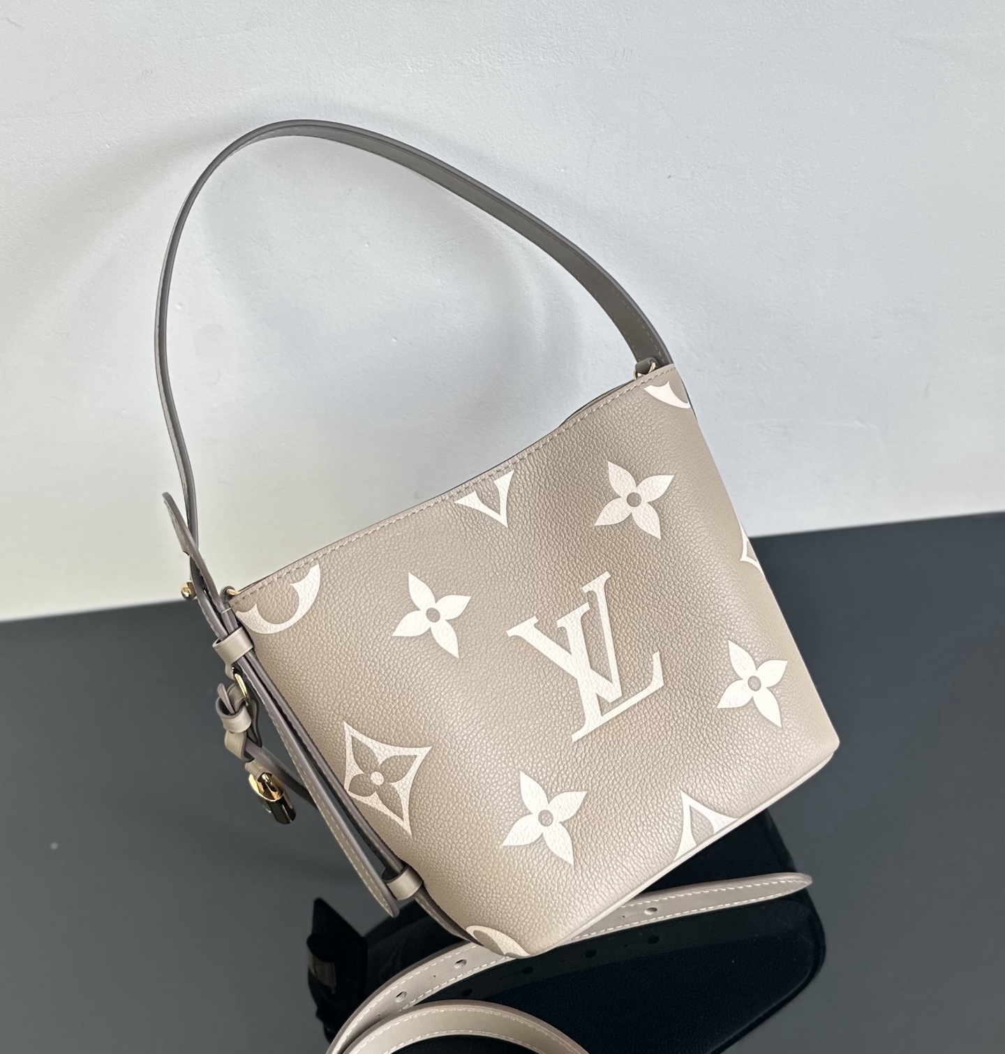 Louis Vuitton All In BB Monogram Empreinte Leather Bucket Bag, Gray 8 i1740814248320 8580 0 6