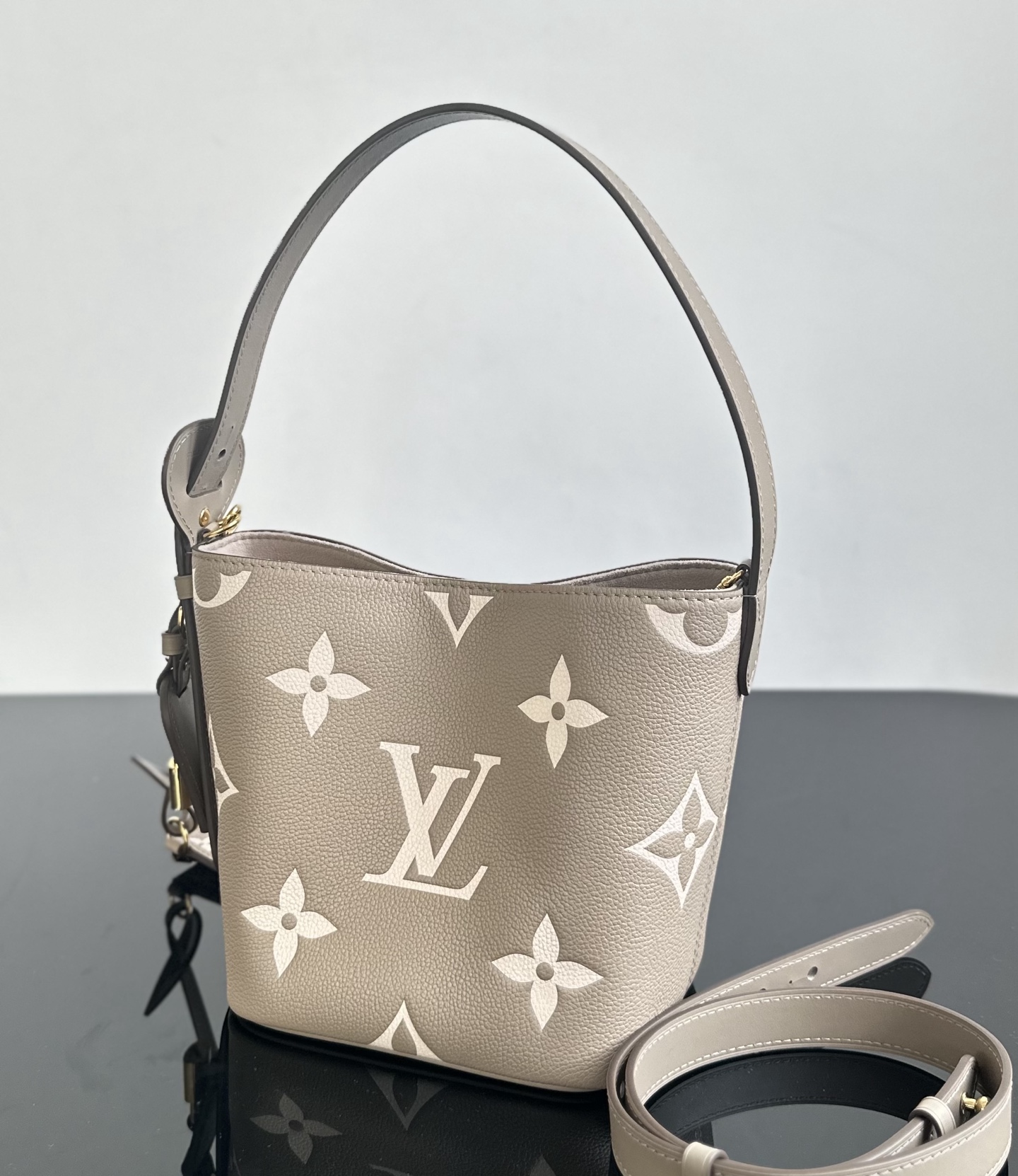 Louis Vuitton All In BB Monogram Empreinte Leather Bucket Bag, Gray 3 i1740814249013 1799 0 1