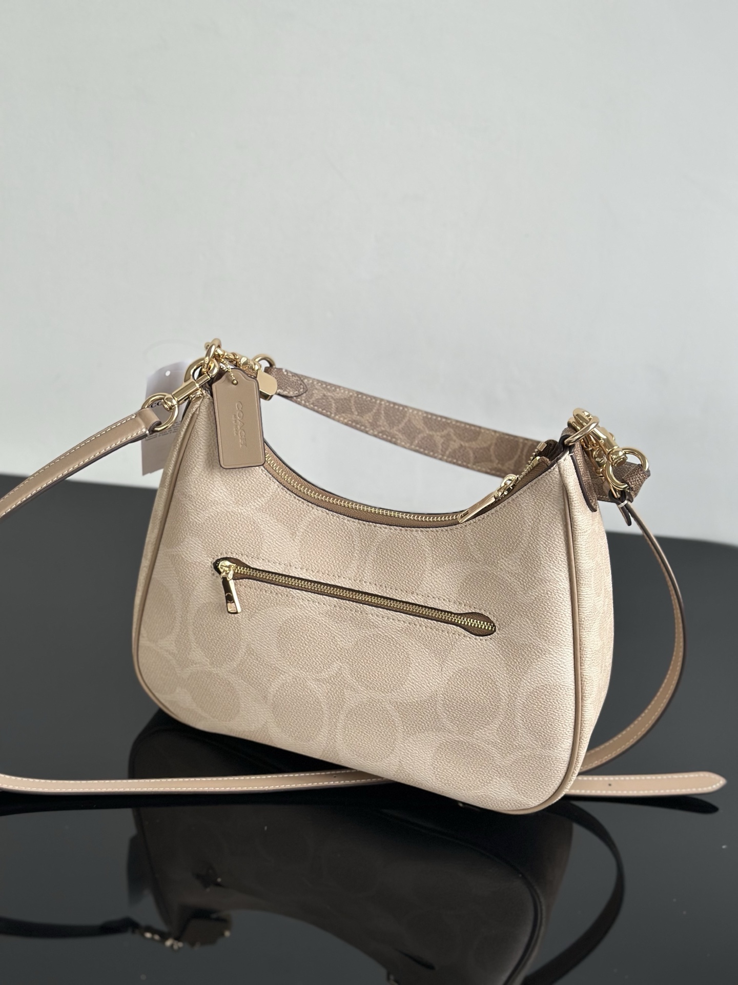 Coach CAA69大C豆沙色 ～原Coach蔻驰CV940/CAA69 Teri系列大号月牙包/腋下包5个配色