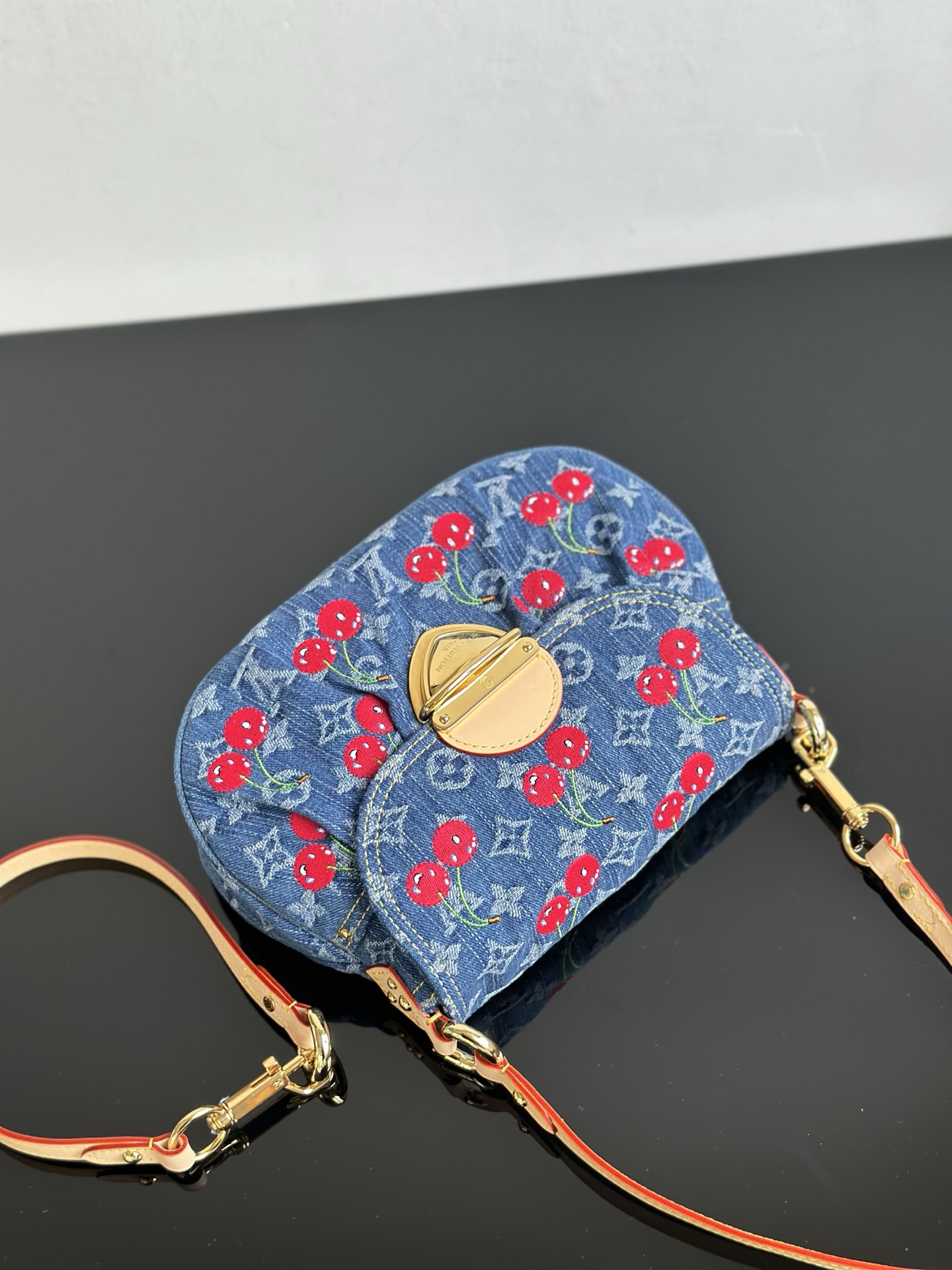 Louis Vuitton Sunset Monogram Denim Bag with Cherry Embroidery & Leather Strap 8 i1752825223989 7448 0 6