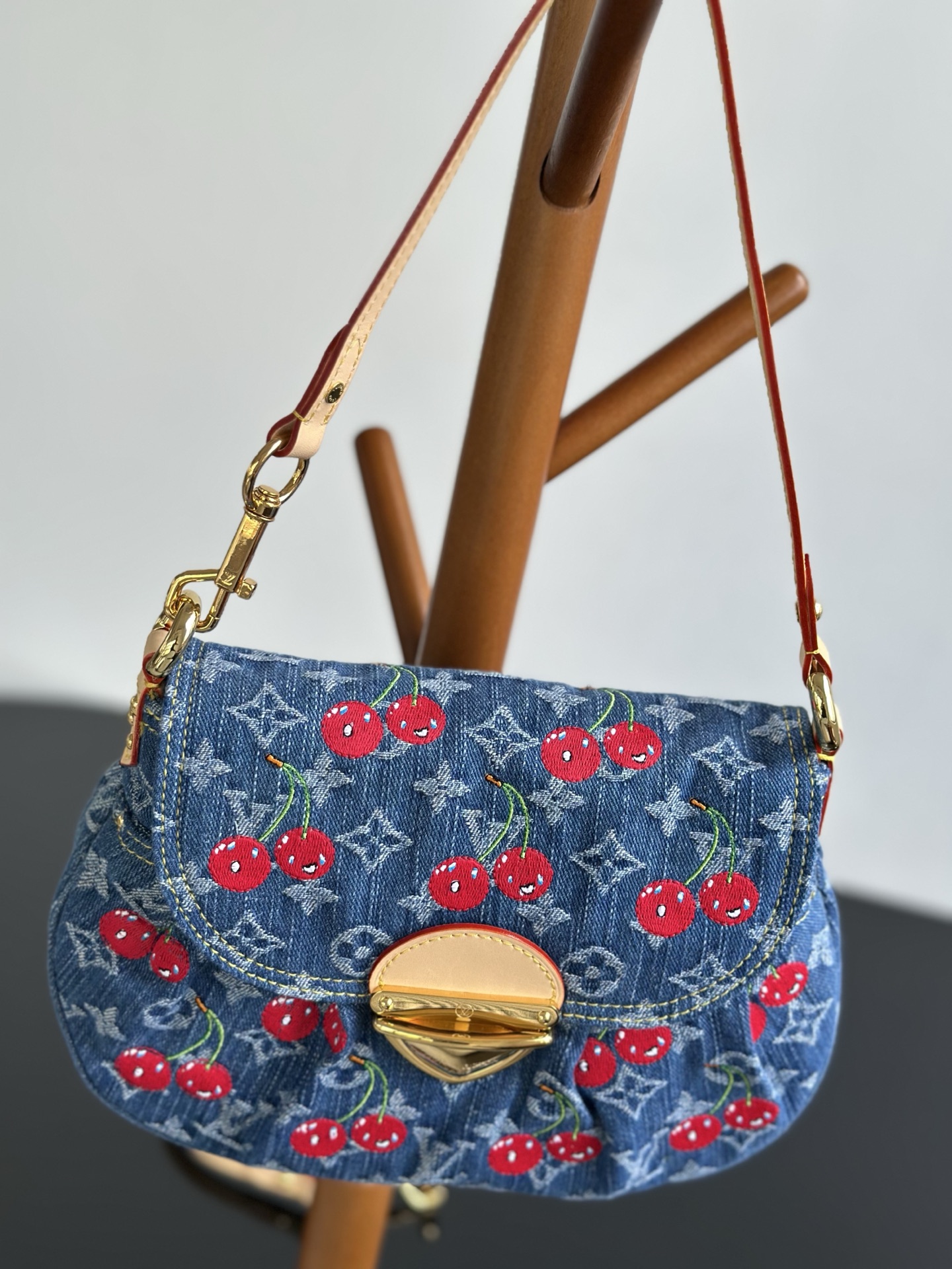 Louis Vuitton Sunset Monogram Denim Bag with Cherry Embroidery & Leather Strap 3 i1752825224189 1785 0 1