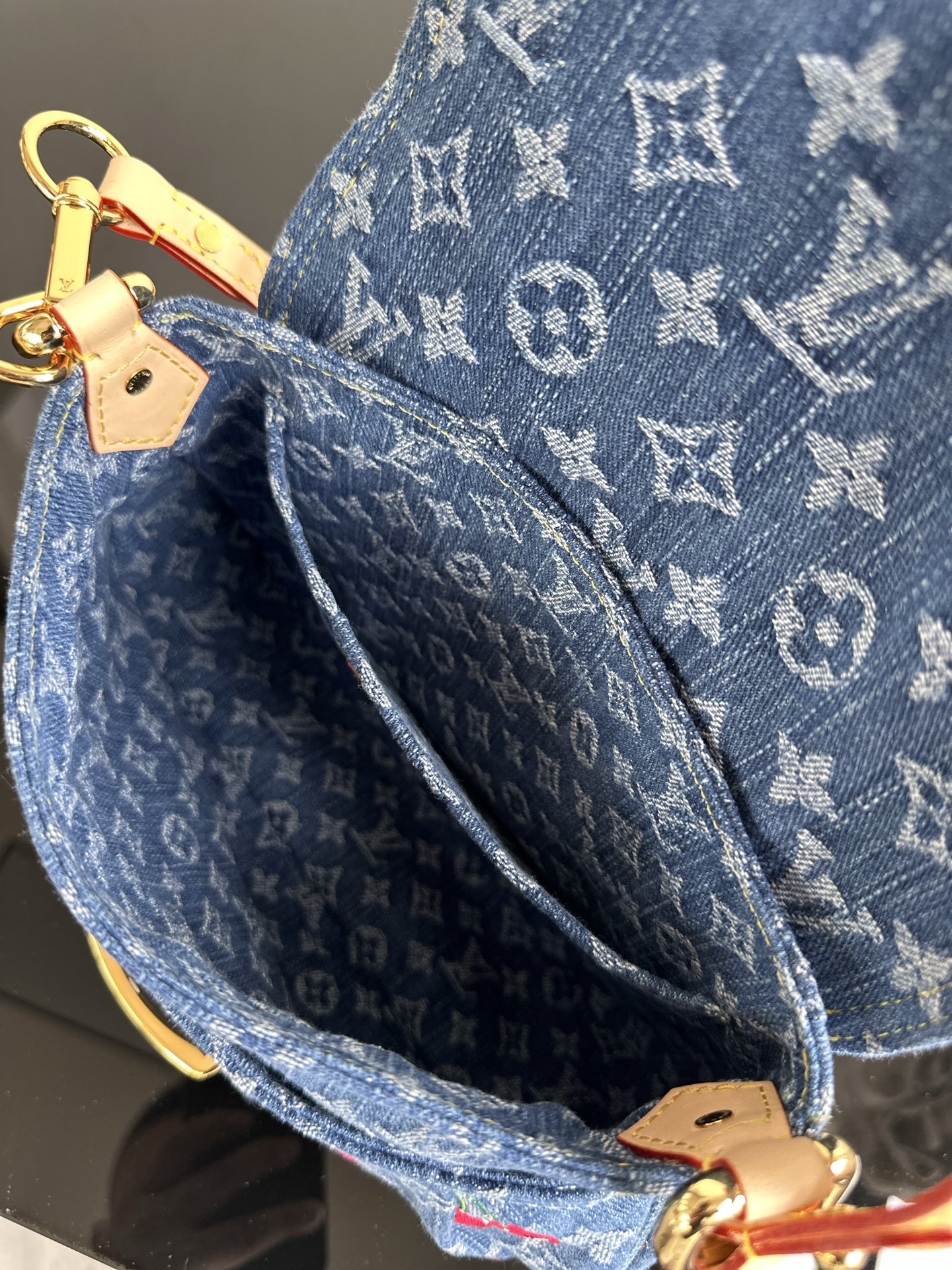 Louis Vuitton Sunset Monogram Denim Bag with Cherry Embroidery & Leather Strap 12 i1752825225280 6296 0 8