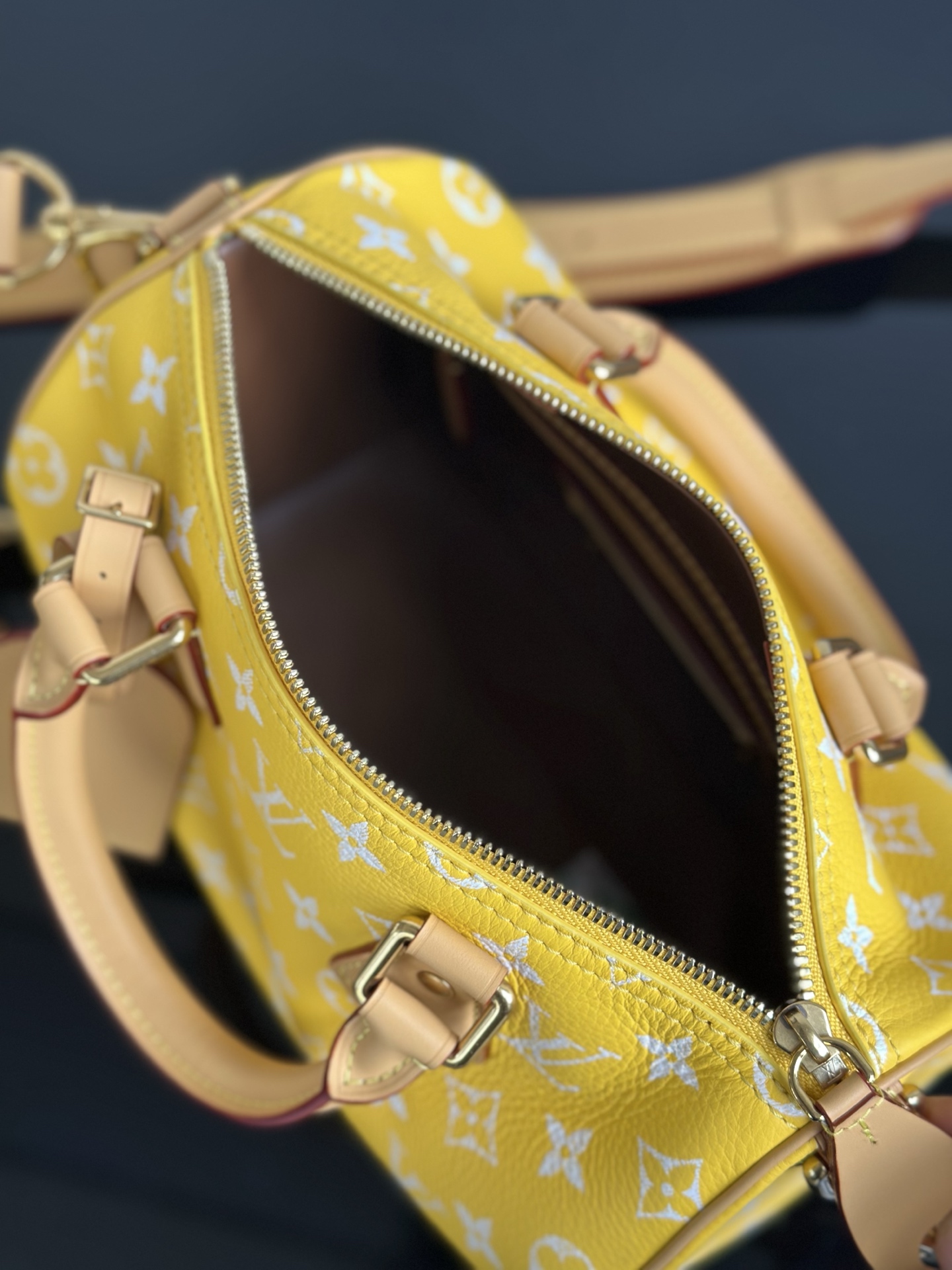 Louis Vuitton Speedy Bandoulière 25 Yellow Monogram Leather Satchel 10 i1753340704421 3246 0 8