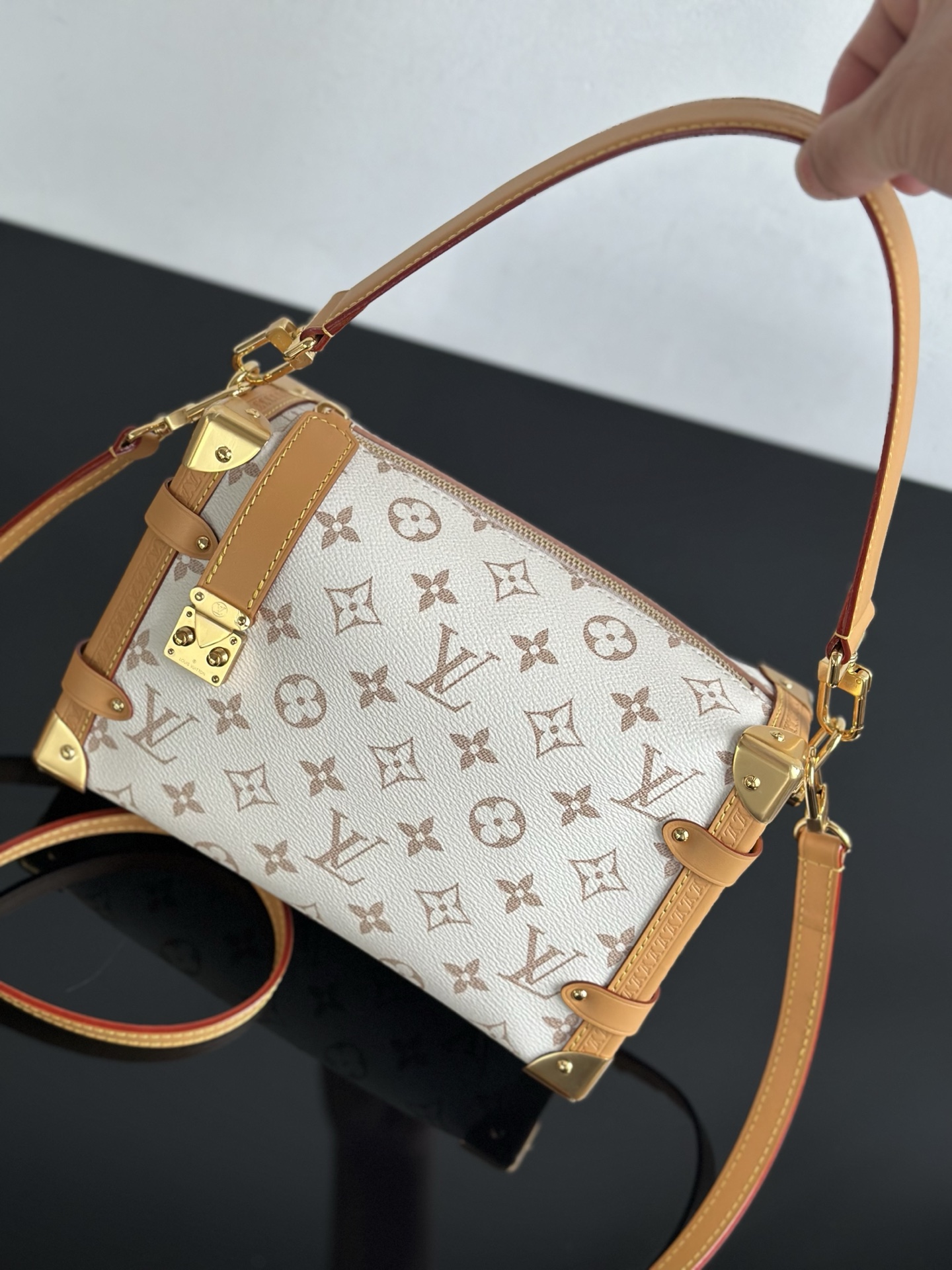 Louis Vuitton Side Trunk MM Dune Monogram Handbag, Luxury Designer Bag 3 i1754291642450 9430 0 2