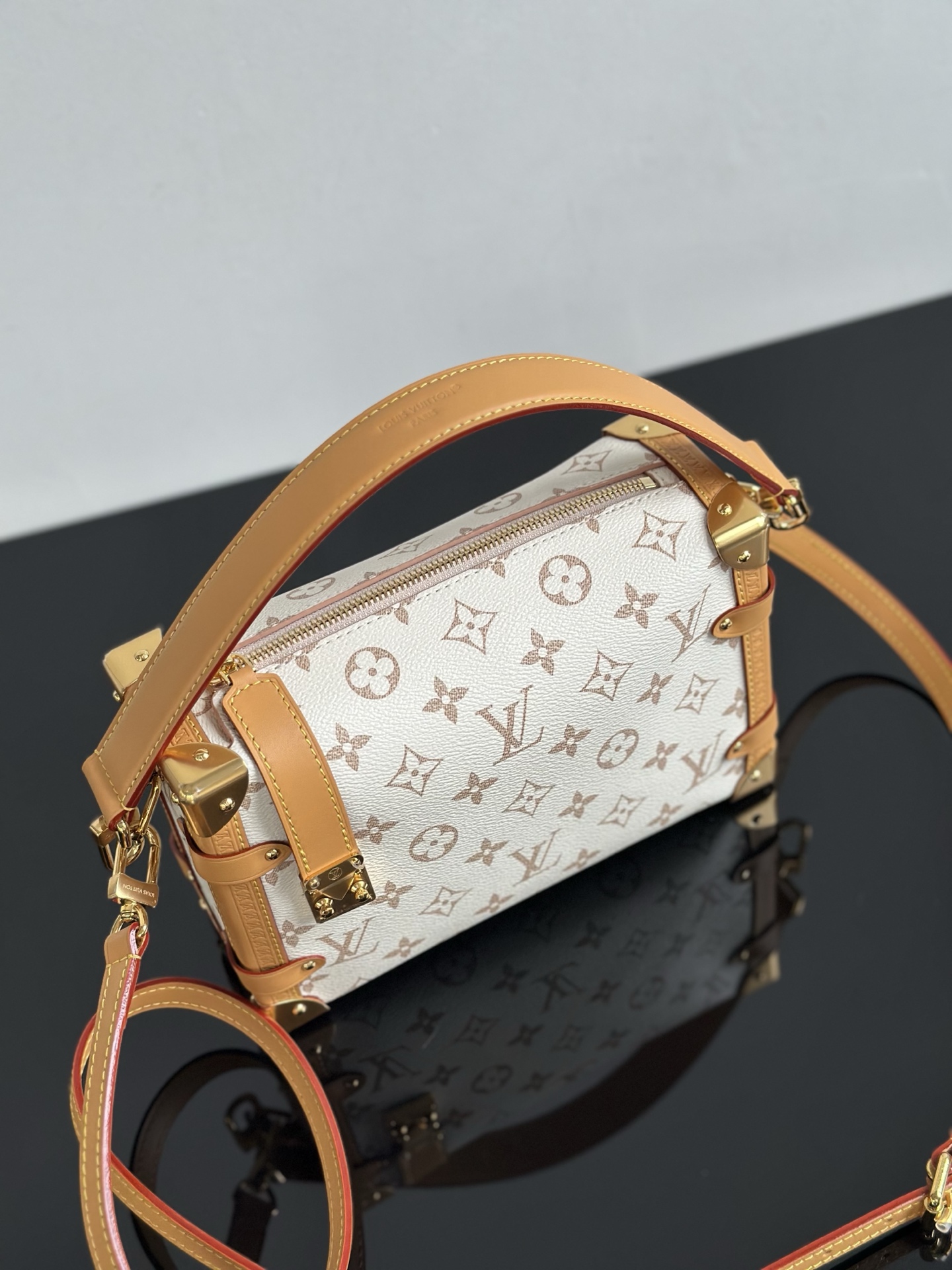 Louis Vuitton Side Trunk MM Dune Monogram Handbag, Luxury Designer Bag 8 i1754291645393 7375 0 8