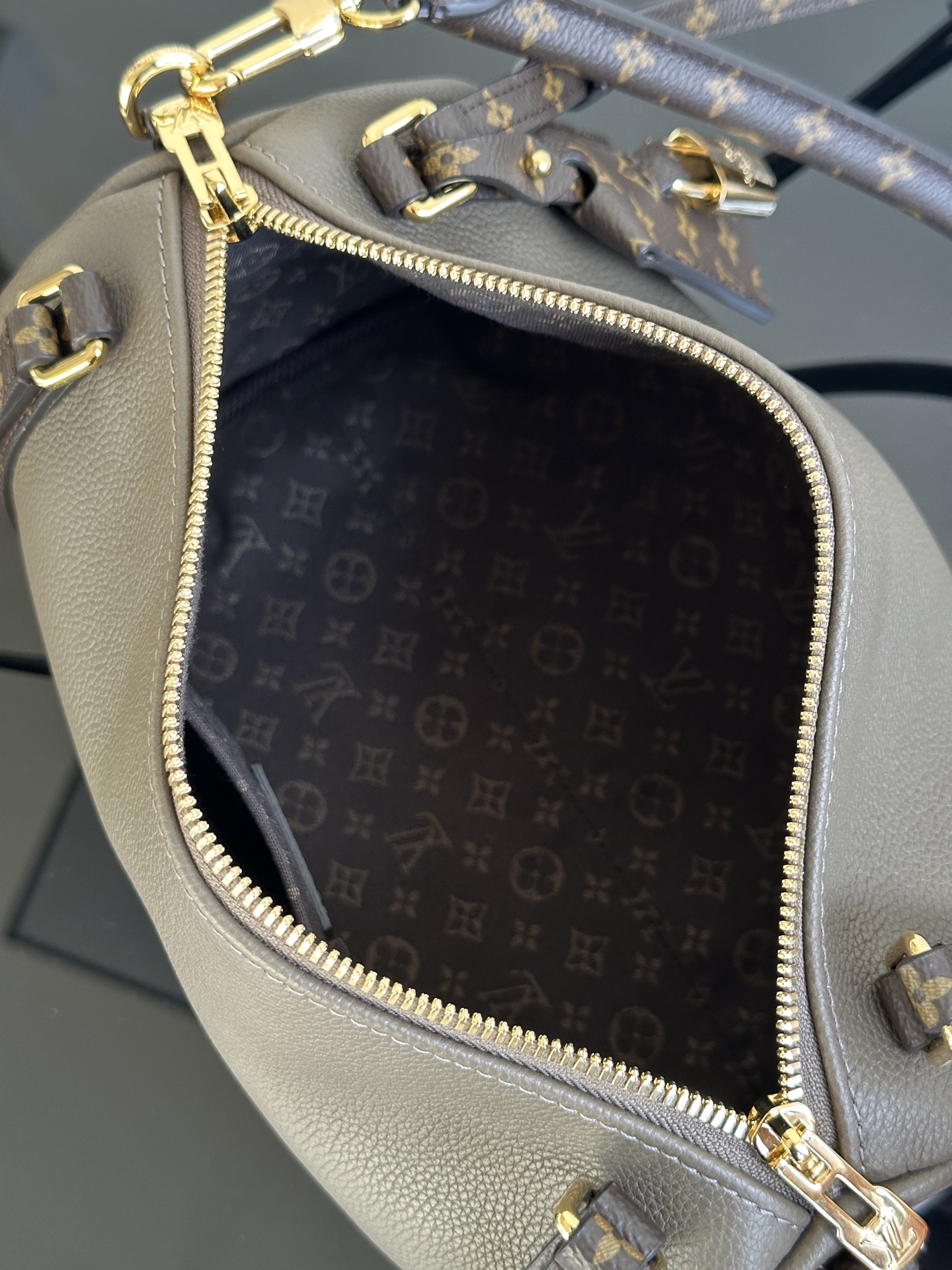 Louis Vuitton Express Small Handbag, M26360, Grey Leather with Monogram Trim 13 i1756537574596 6887 0 8