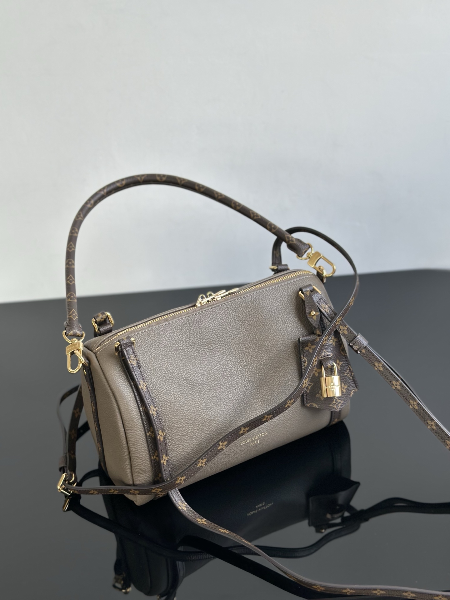 Louis Vuitton Express Small Handbag, M26360, Grey Leather with Monogram Trim 1 i1756537574850 1902 0 0