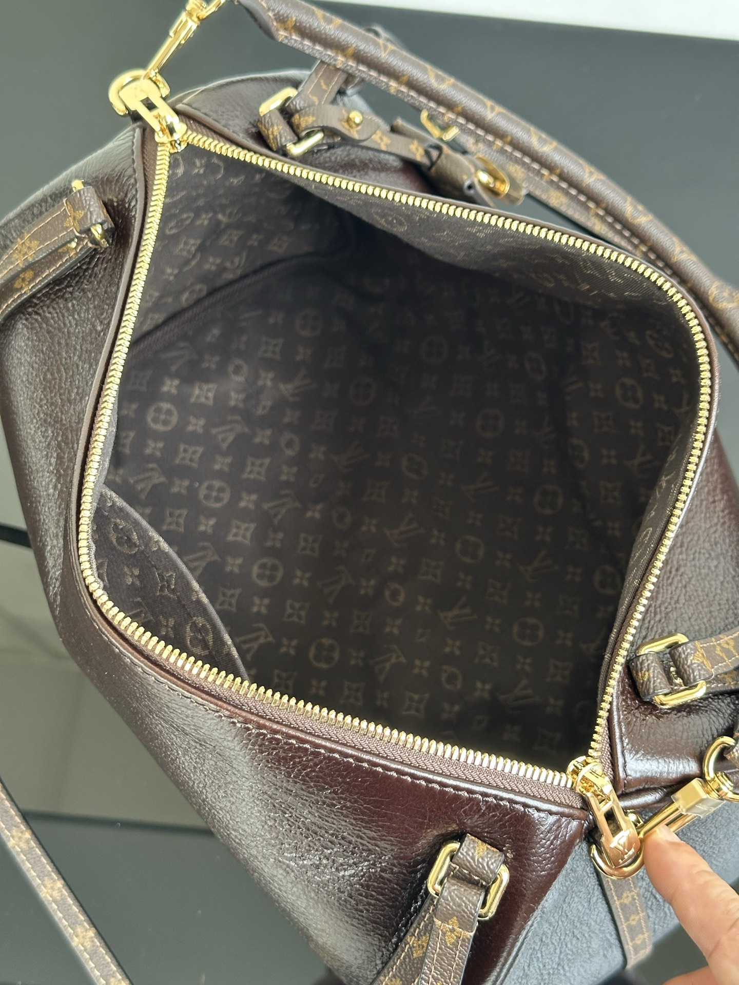 Louis Vuitton Express Medium Brown Leather Satchel Bag with Monogram Detail 13 i1757504391627 8492 0 8