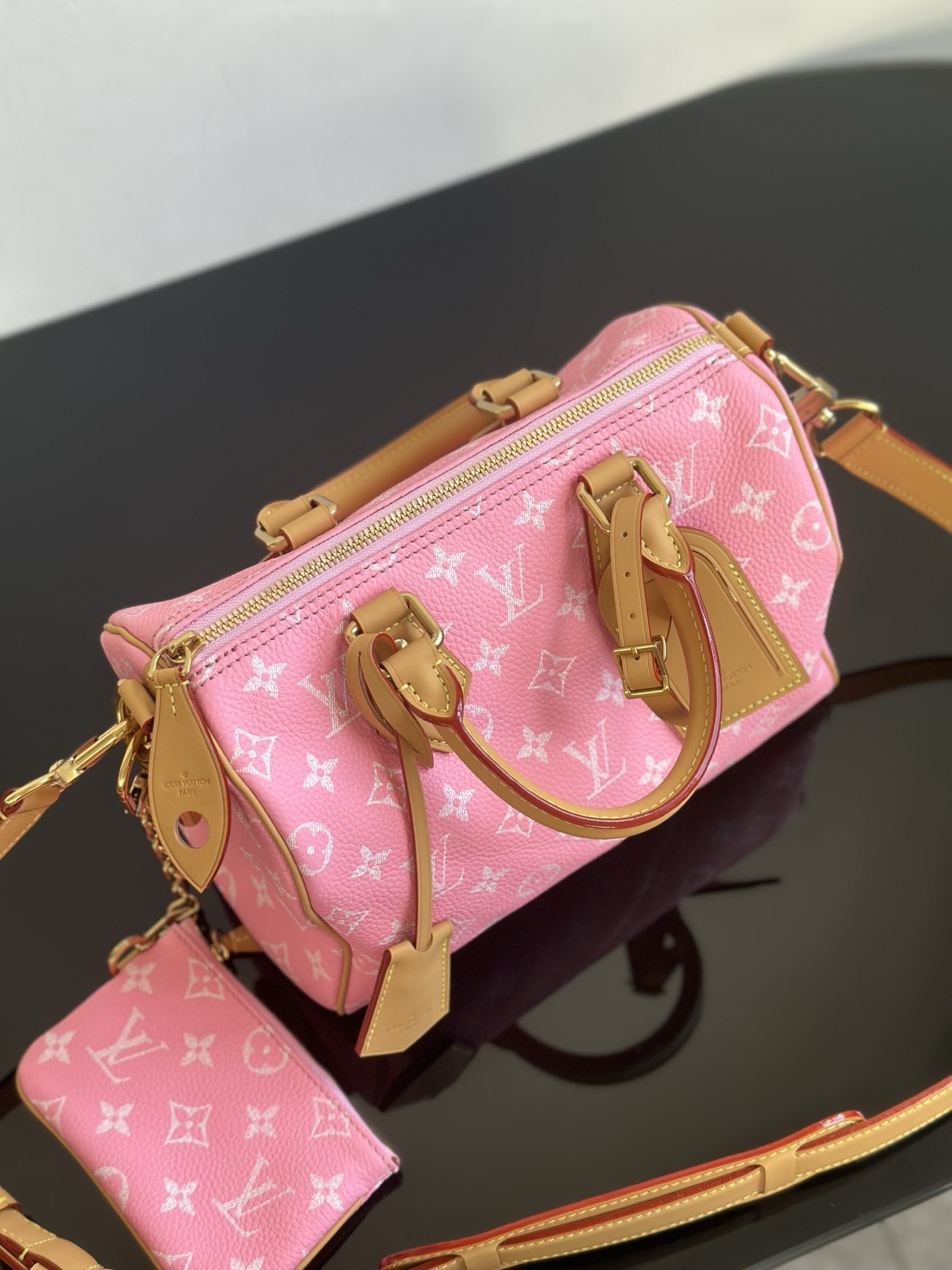 Louis Vuitton Speedy P9 Bandoulière 25 Pink Monogram Leather Satchel Bag 6 i1757749874133 8331 0 2