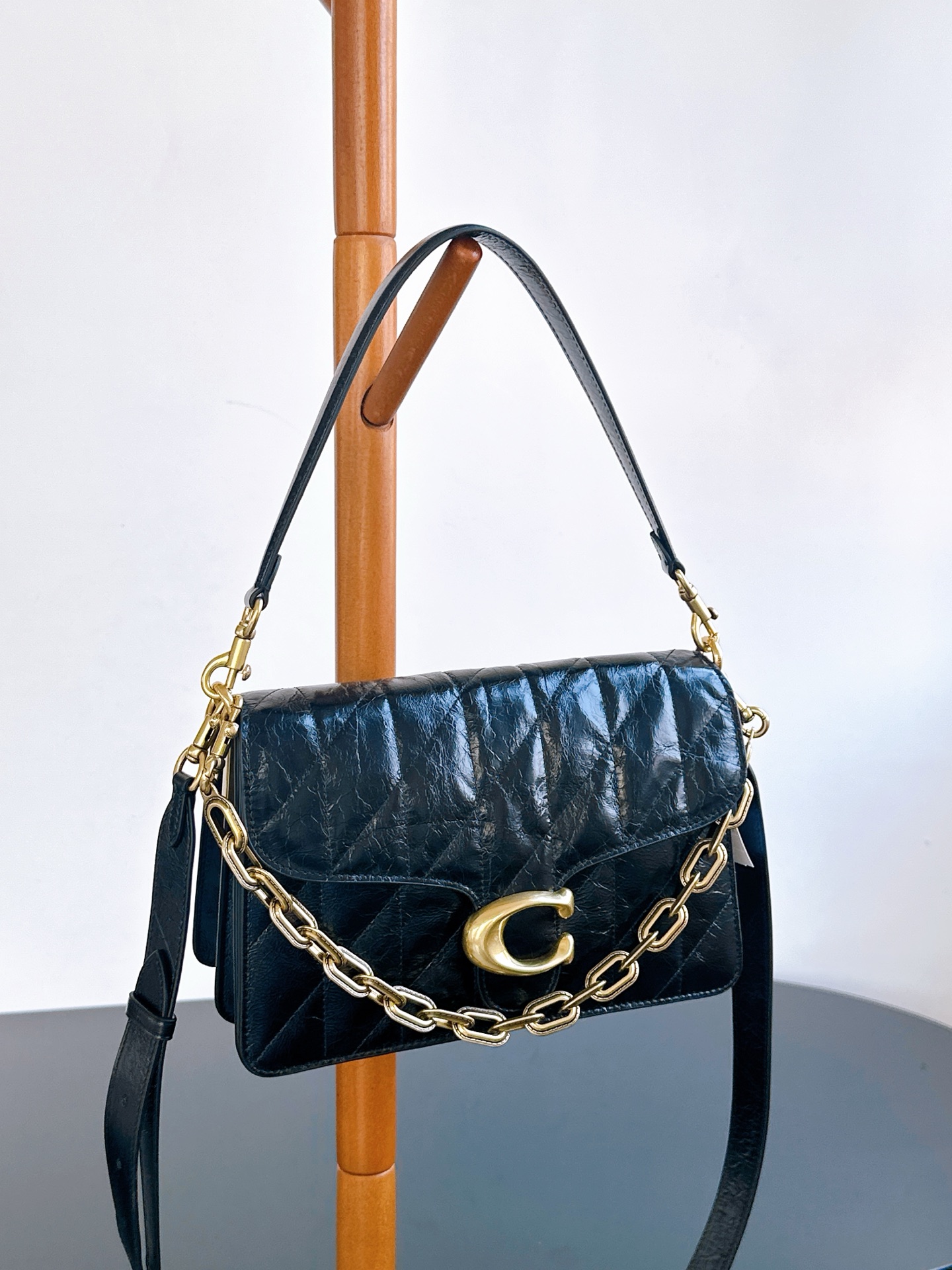 Coach CAF55,: Oil wax leather black