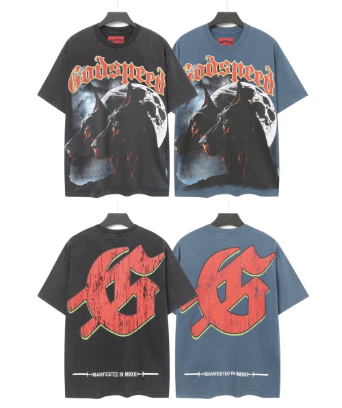 Godspeed Vintage Wash Graphic T-Shirt, Streetwear Style, Cotton Blend
